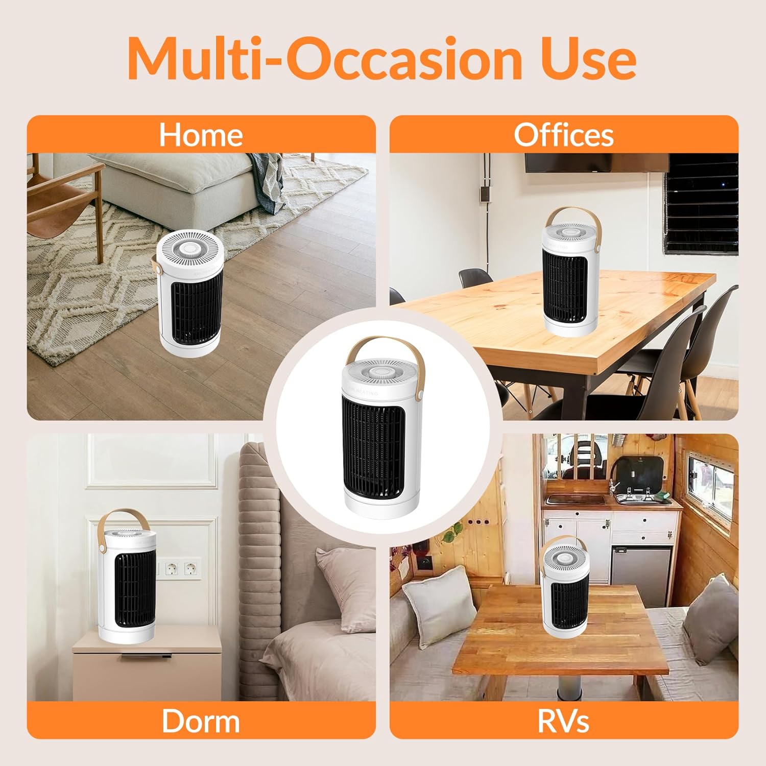 ADTARK 1500W Fast Electric Space Heater with Thermostat and 3 Modes