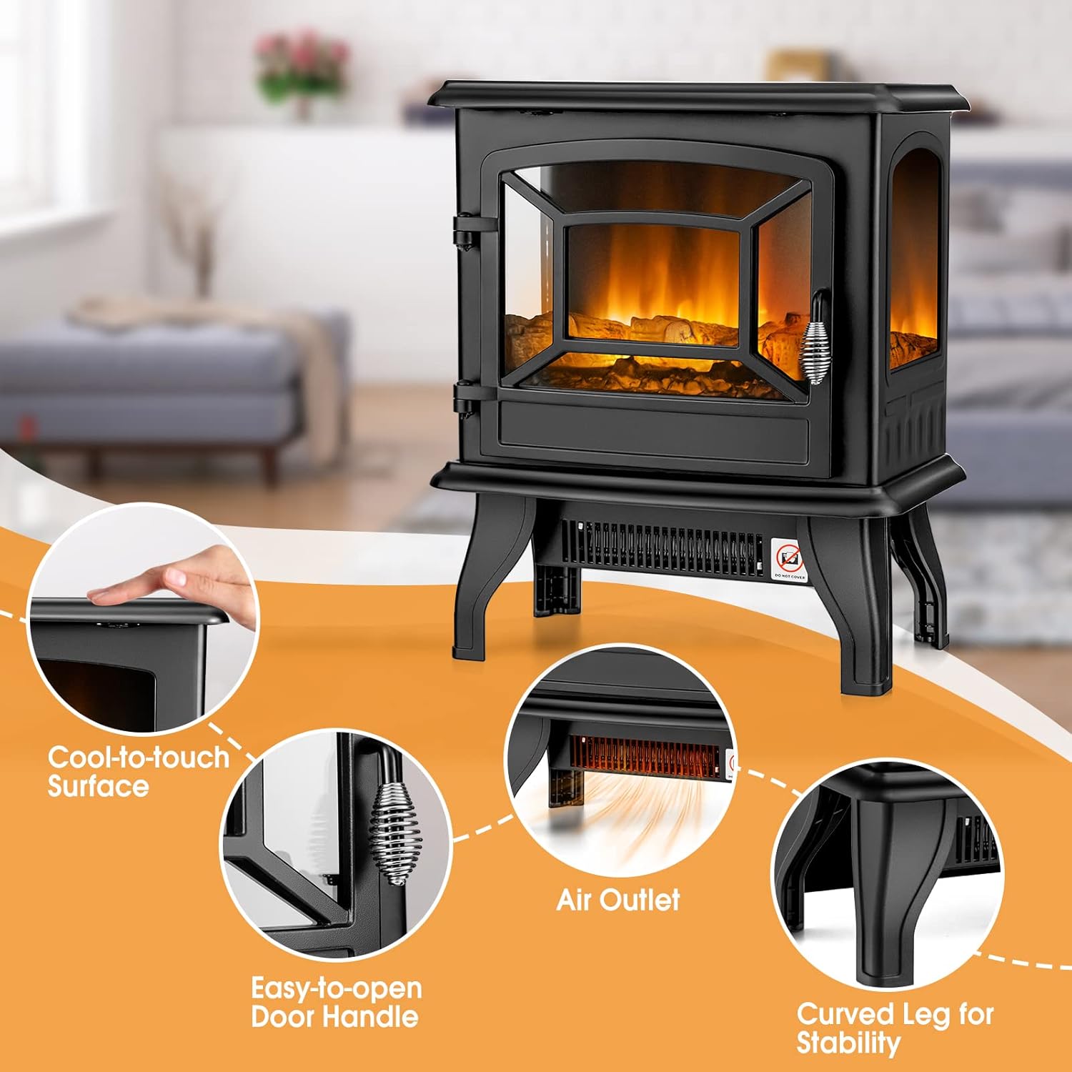 Tangkula 20 Inch Electric Fireplace Stove