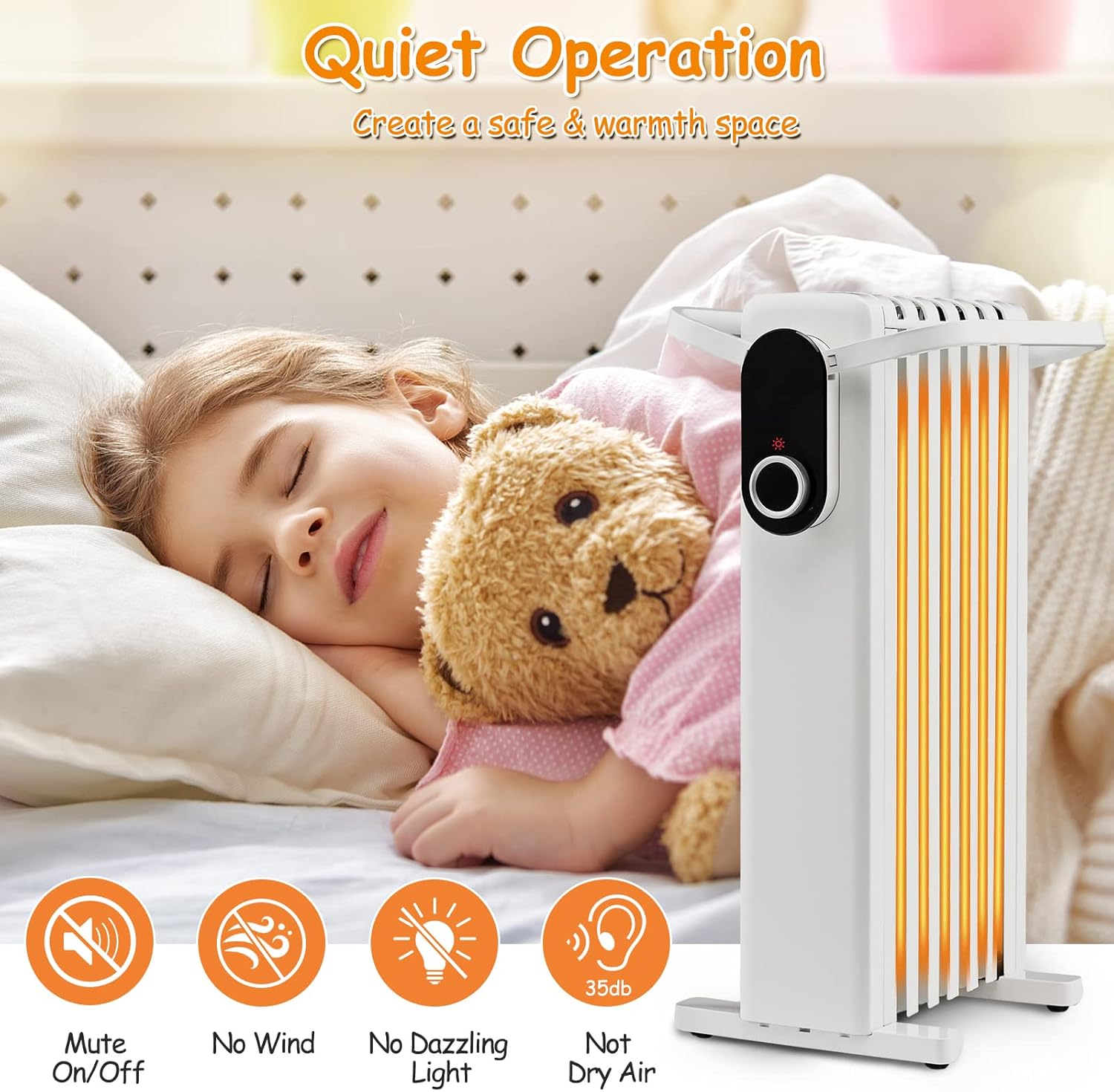Tangkula 1500W Oil Radiator Heater with 3 Heat Settings