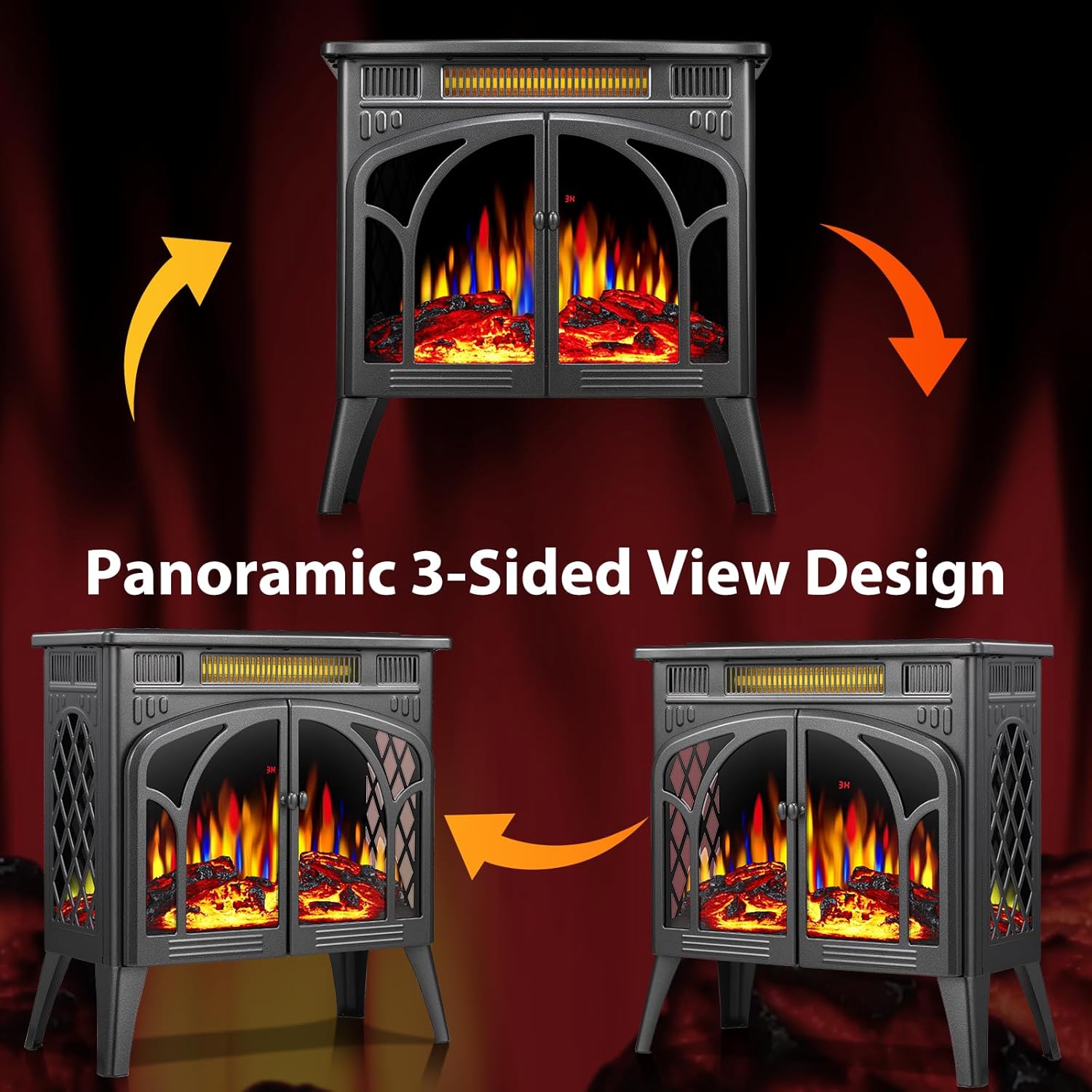 ZAFRO 24-inch Electric Fireplace Heater with Remote Control