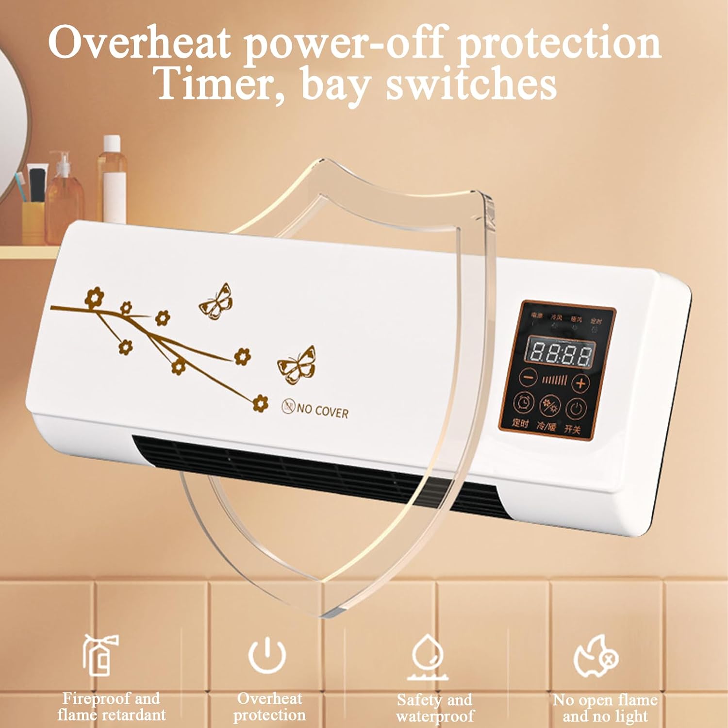Ductless Air Conditioner Fan Heater - White Compact Quiet Energy Saving Remote Control