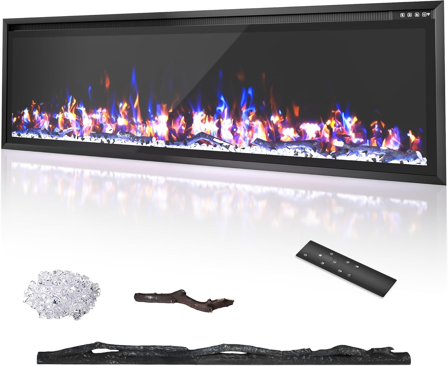 Weyderk 60 Electric Fireplace with Remote Control