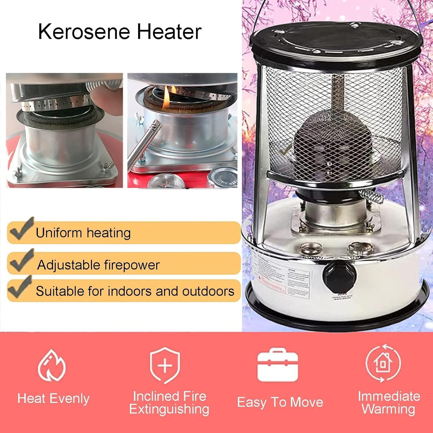 YXLUJYY 9000BUTH Kerosene Heater for Indoor Outdoor Use