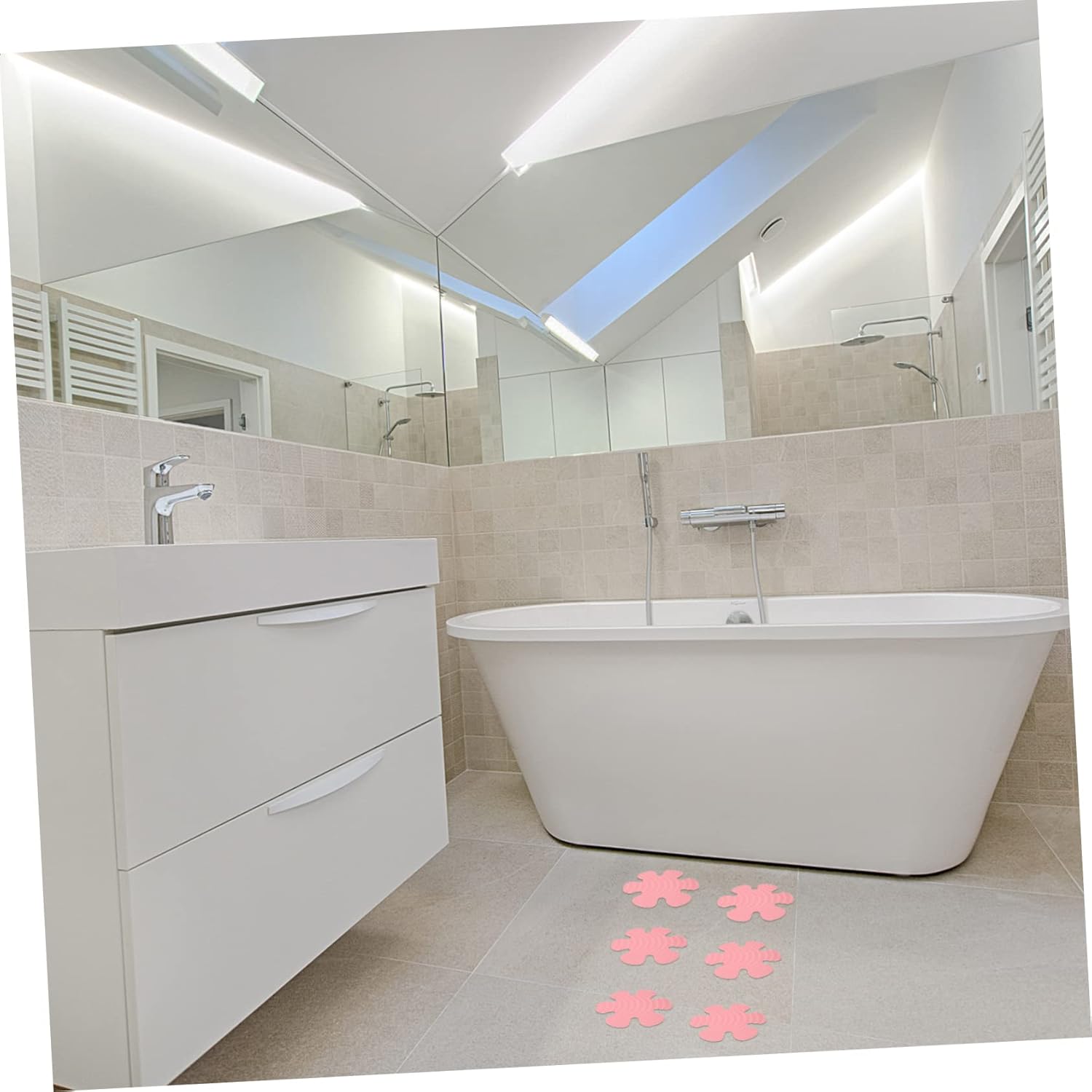 Non Slip Bathtub Stickers with Scraper - Snowflake Design