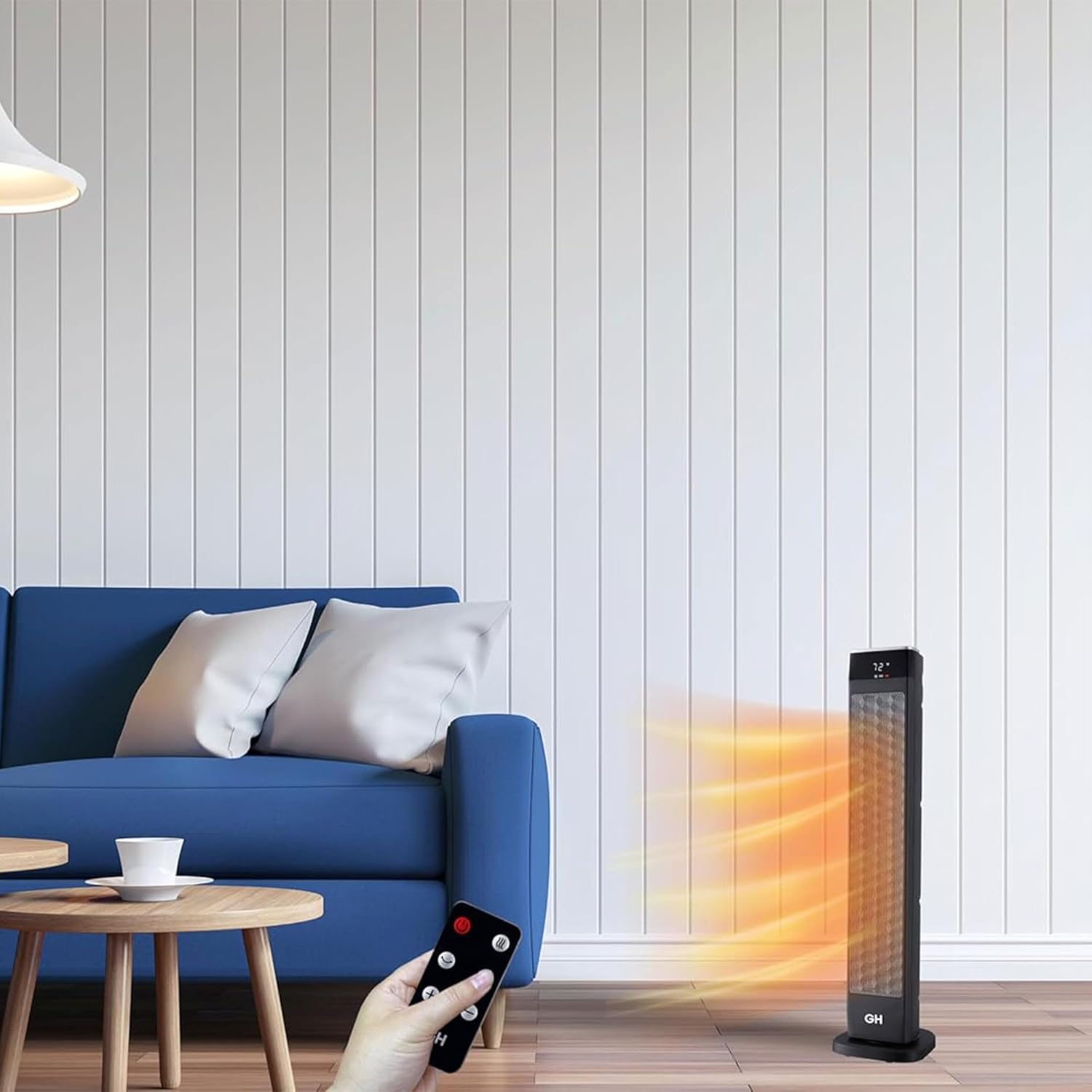 Good Housekeeping 30 Oscillating Ceramic Tower Heater with Remote Black 1