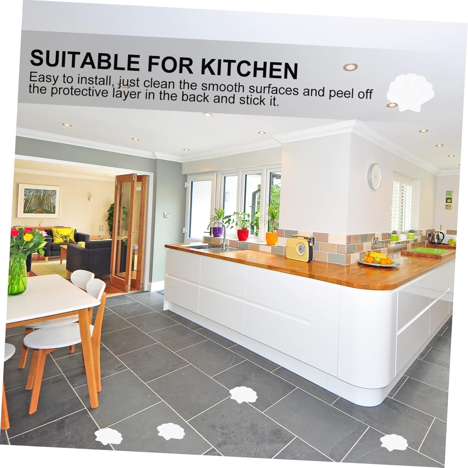 12PCS Sea Shell Non Slip Stickers for Bathroom Safety