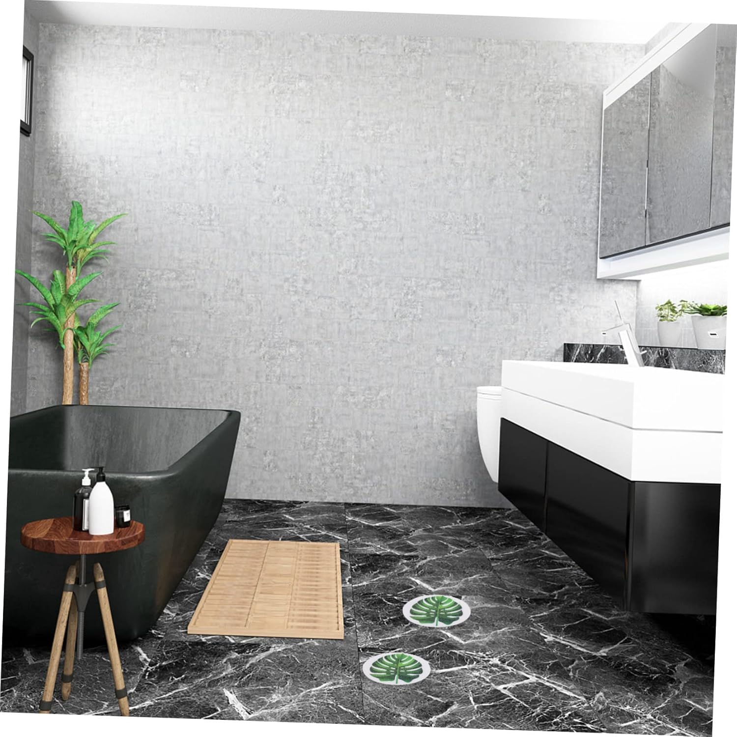 MAGICLULU Anti-Slip Bathtub Leaf Stickers 1 Set