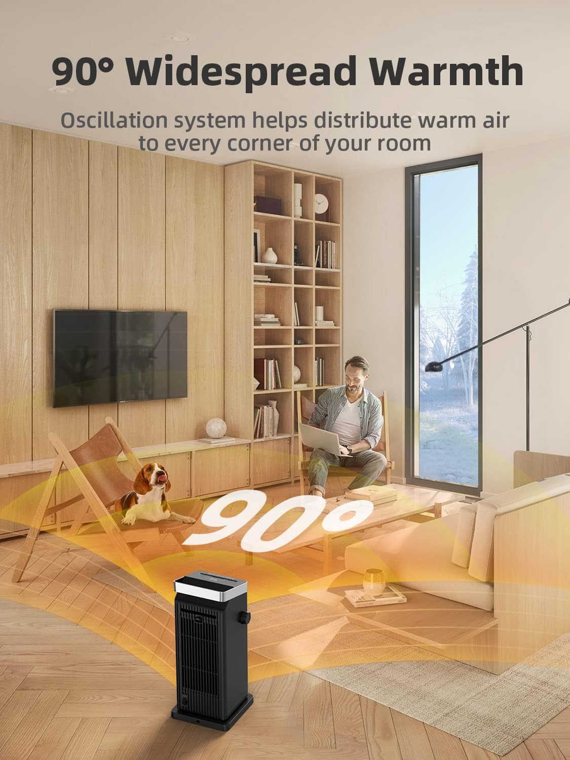 BREEZOME 1500W Fast Heating Space Heater with Remote Control 1