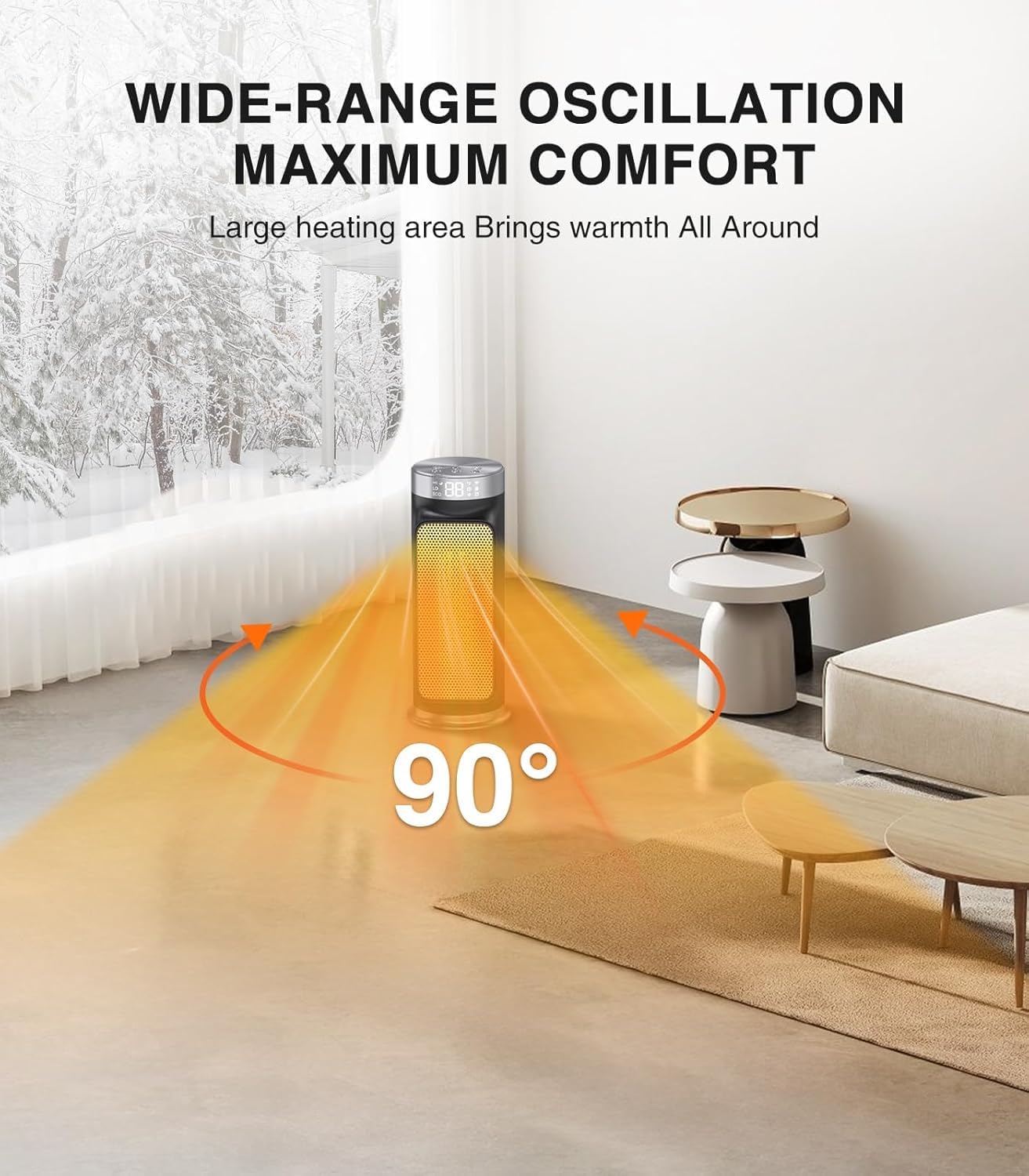 DAYETTE 1500W Smart Electric Space Heater with WiFi Control and 5 Modes
