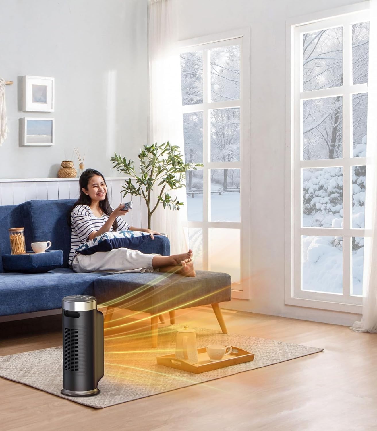 DAYETTE 1500W Smart Electric Space Heater with WiFi Control and 5 Modes