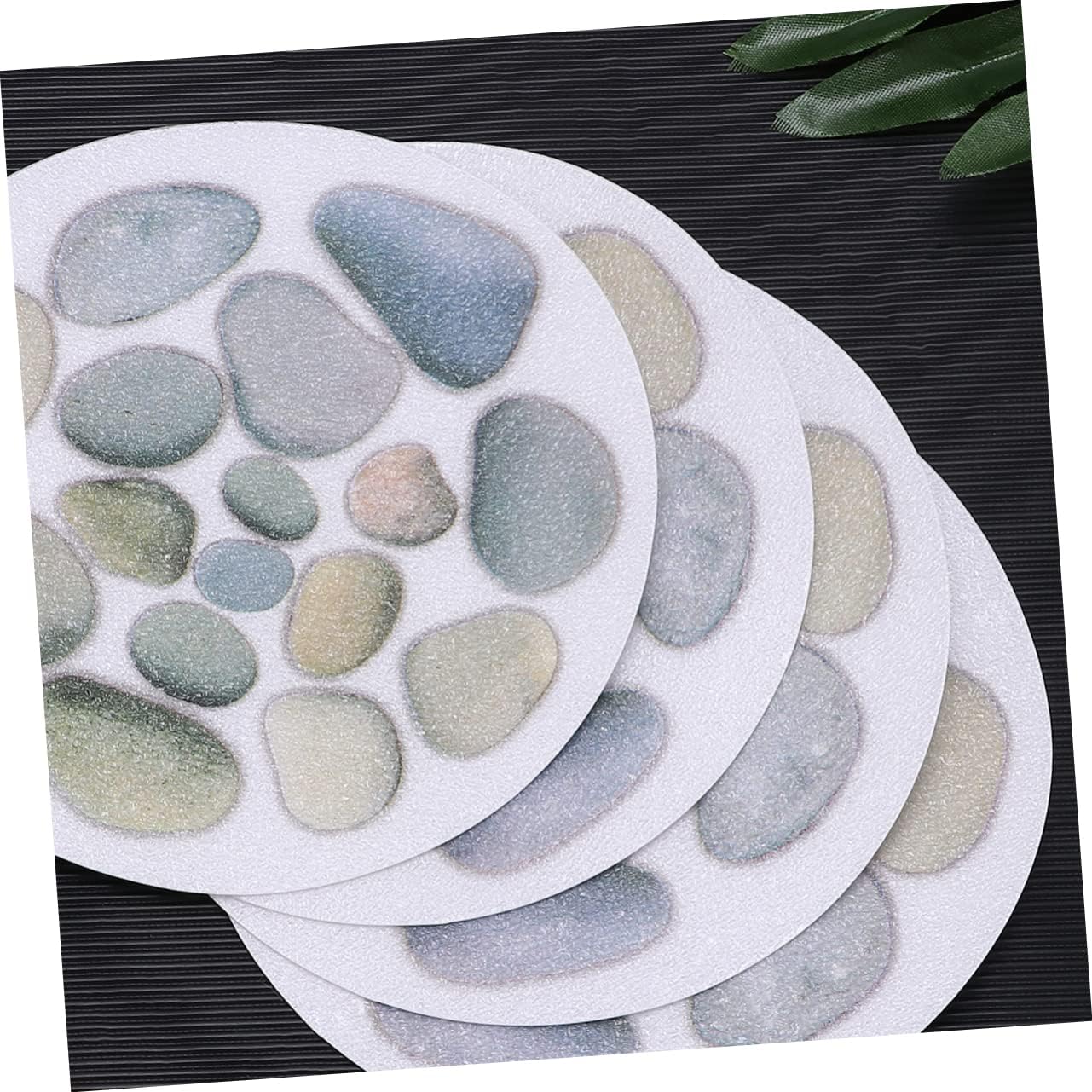 4pcs Stone Pattern Anti-Slip Bathtub Stickers