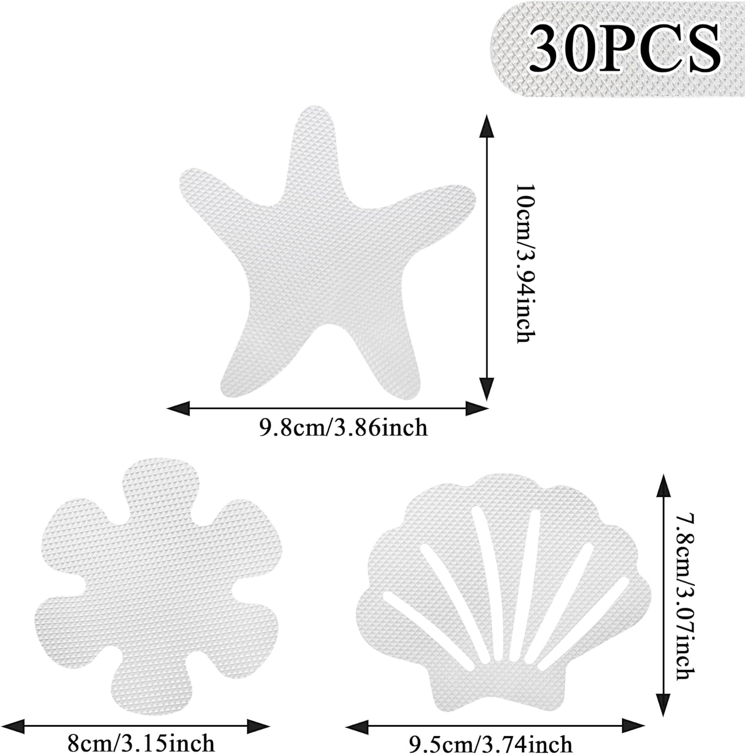 30pcs Clear Anti-Slip Shower Stickers for Safety