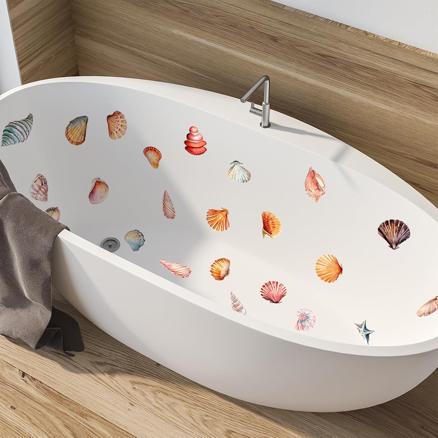 18Pack Bathtub Non Slip Stickers with 61 Ocean Animals