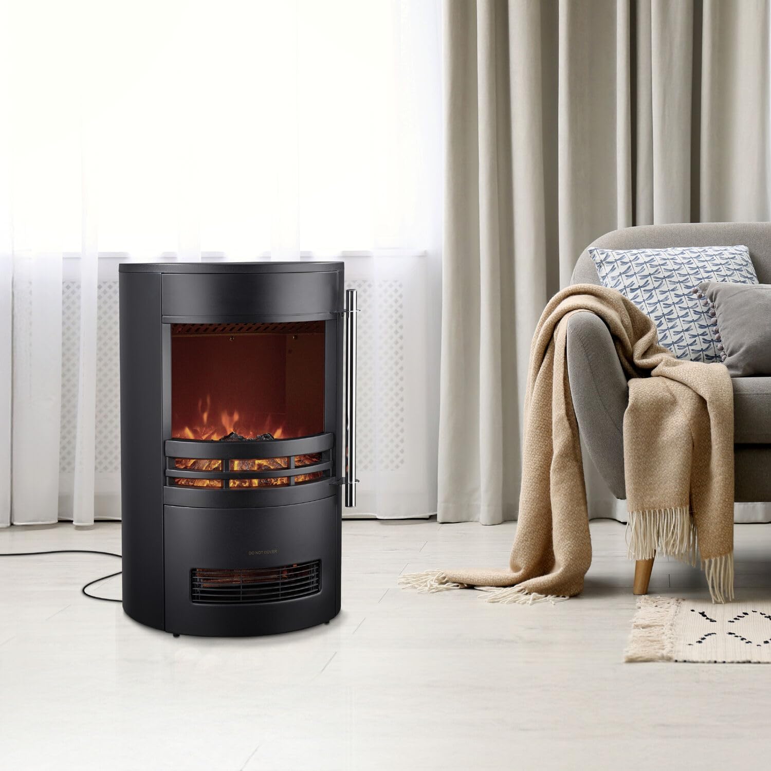 Cambridge Round Electric Fireplace with Remote Control 1