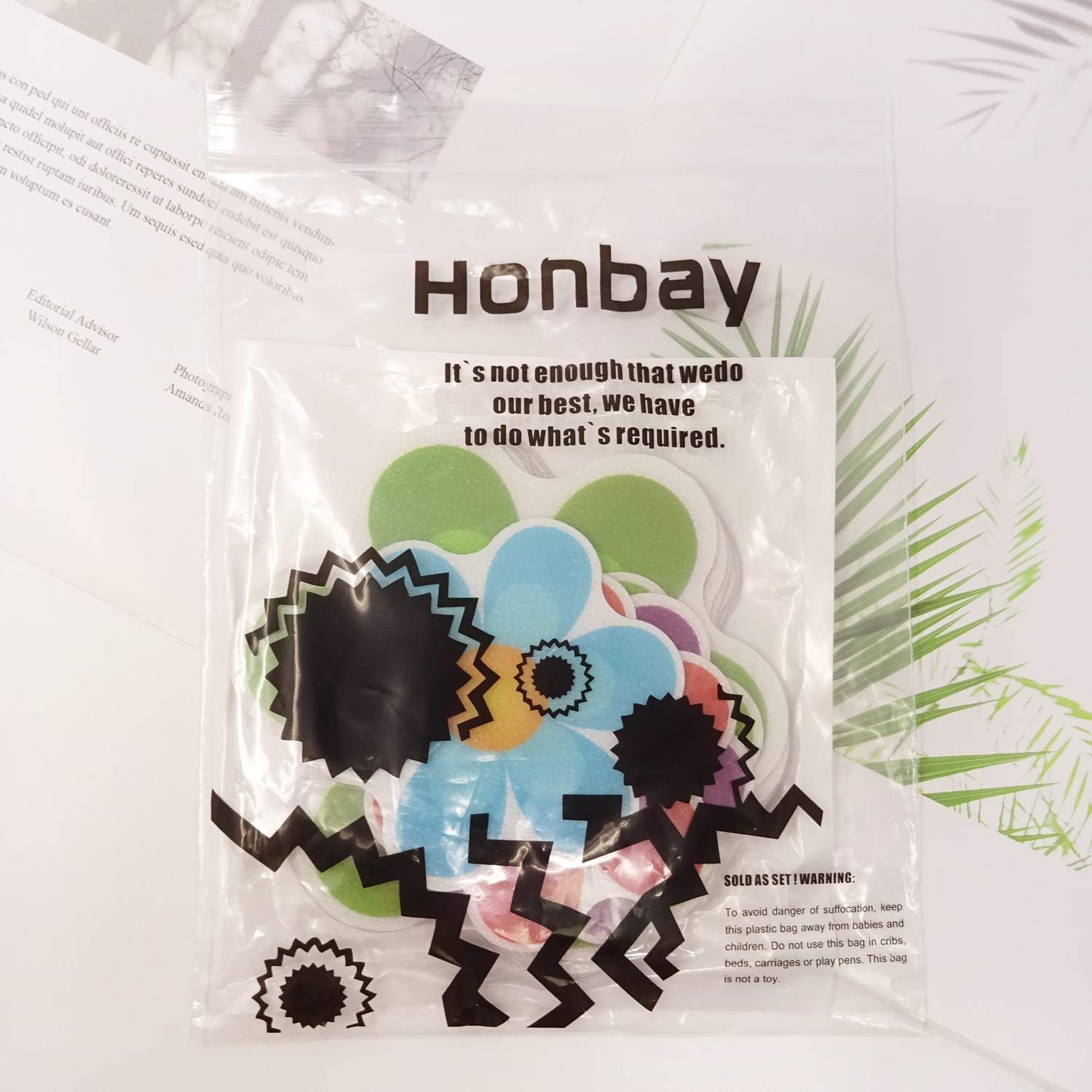 Honbay 10PCS Colorful Non-Slip Bathtub Stickers