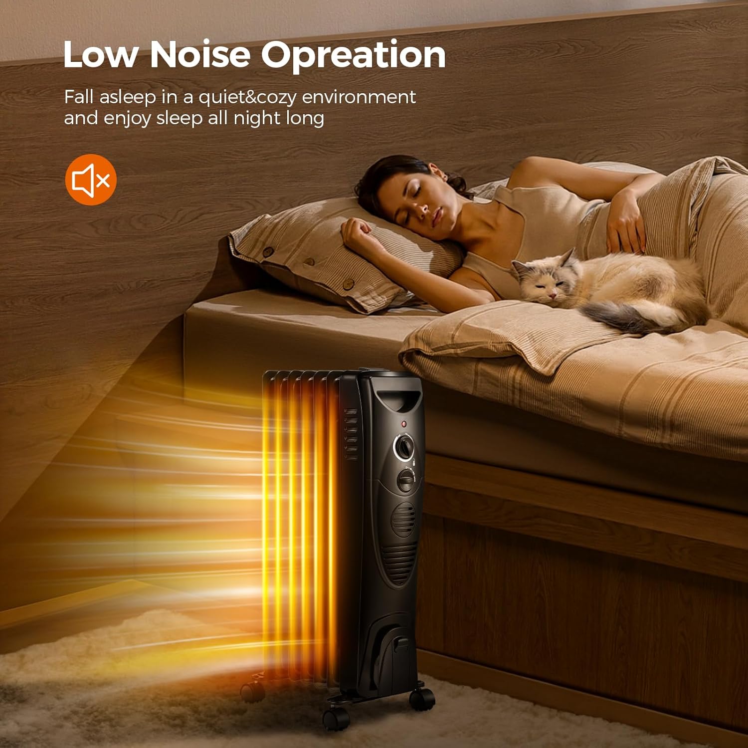 Kismile Portable Electric Radiator with 3 Heat Settings and Smart Thermostat