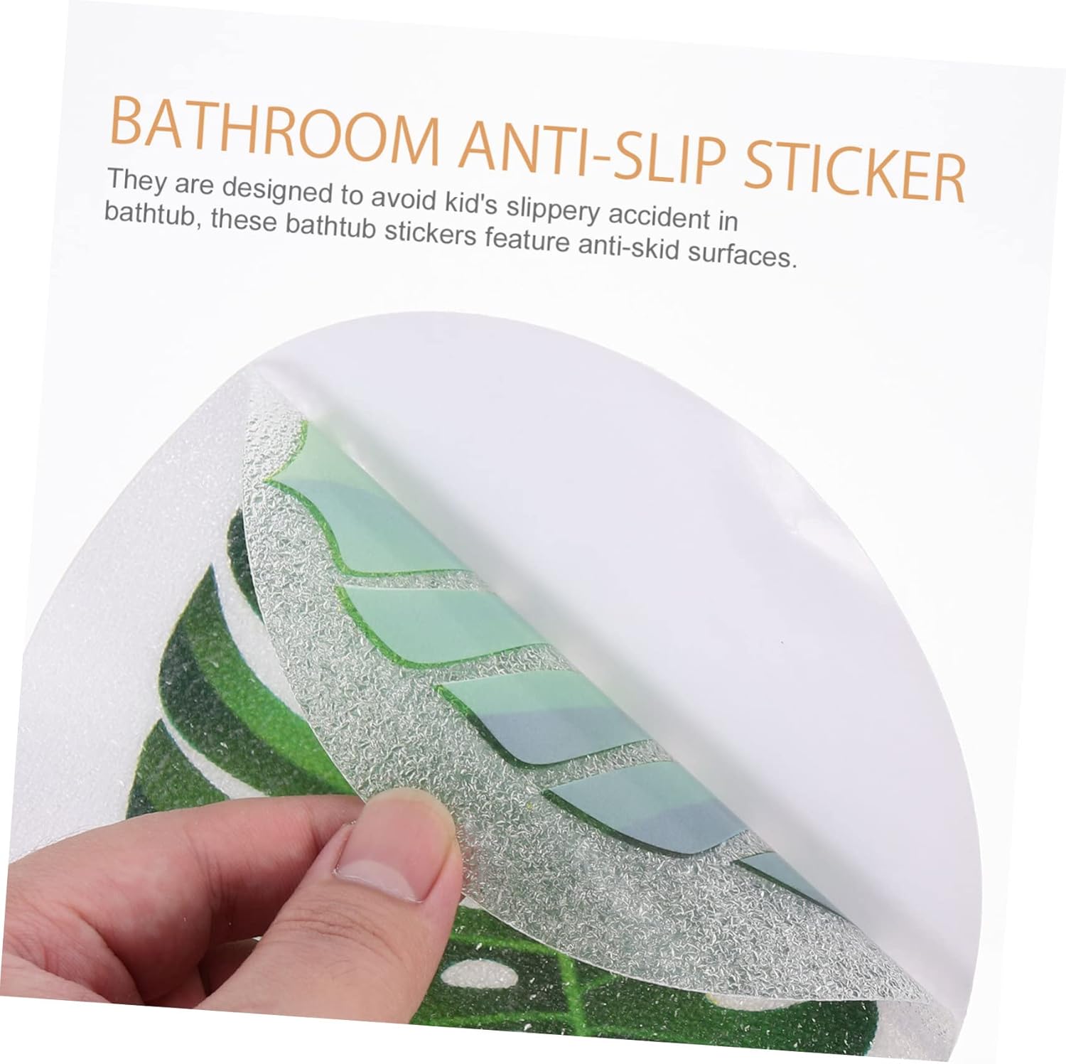 Healifty Non-Slip Bathtub Leaf Decals 1Set