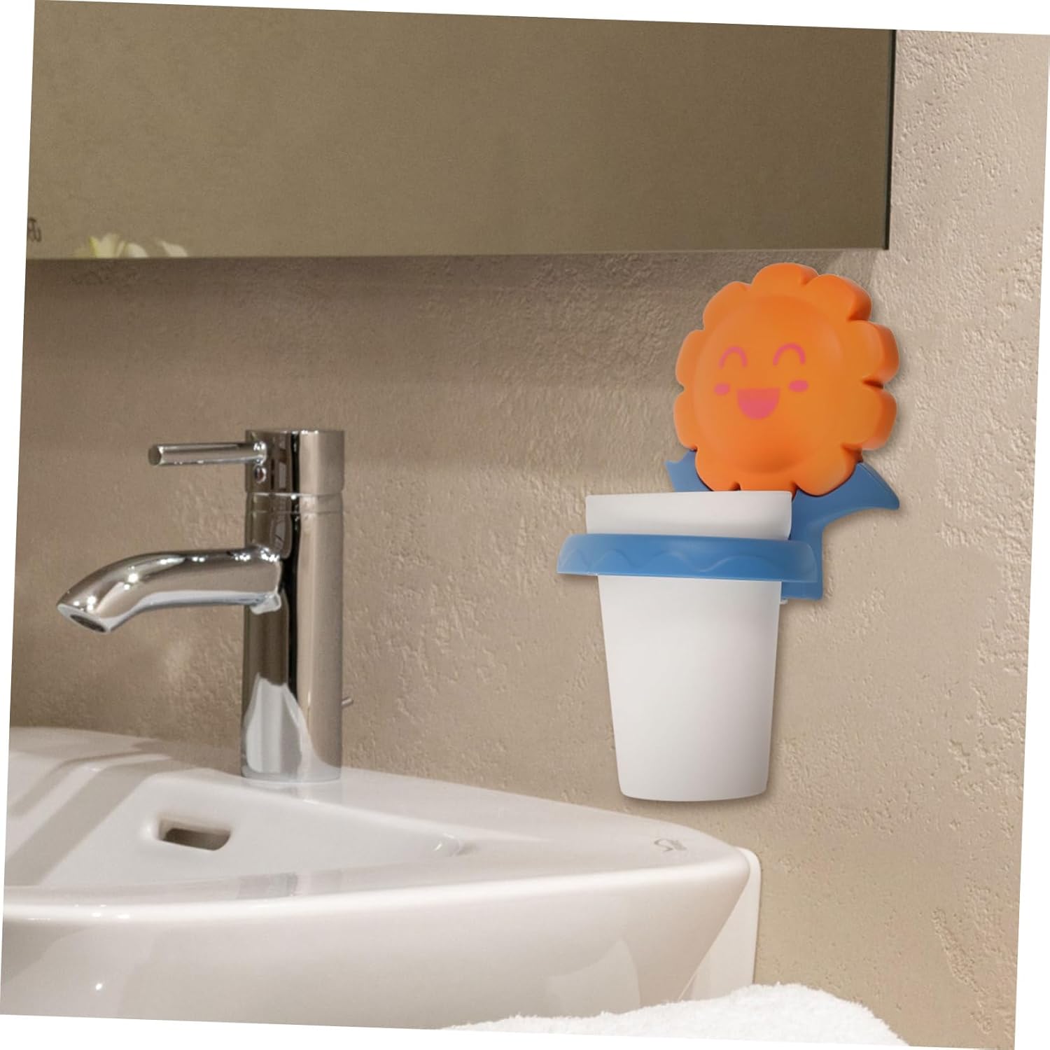 Hemoton Cartoon Toothbrush Cup Holder with Storage