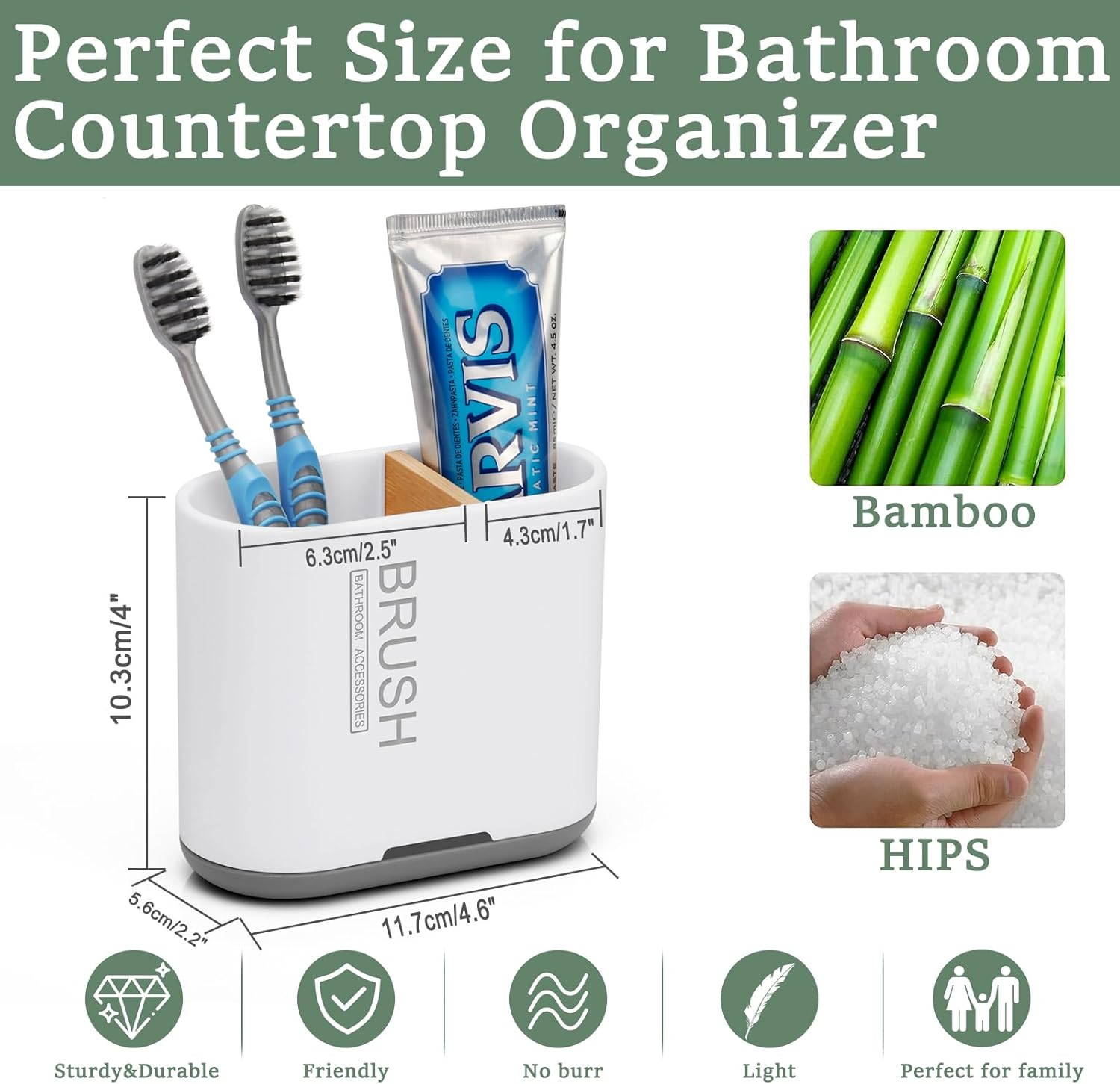 Chintu Toothbrush Holder with Drainage Compact Bathroom Organizer for Kids and Adults