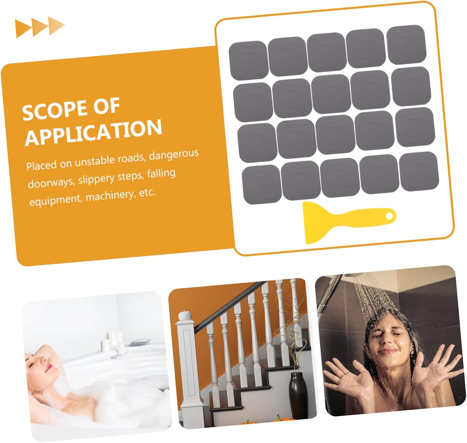 HEALLILY 20Pcs Non-Slip Bathtub Stickers