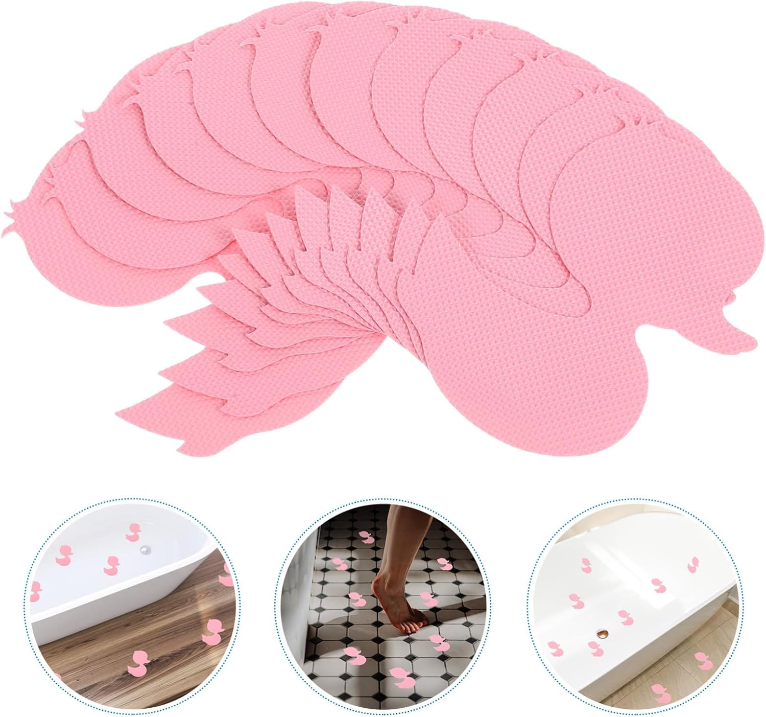 BEBEMOKO 12pcs Cartoon Duck Bathtub Stickers
