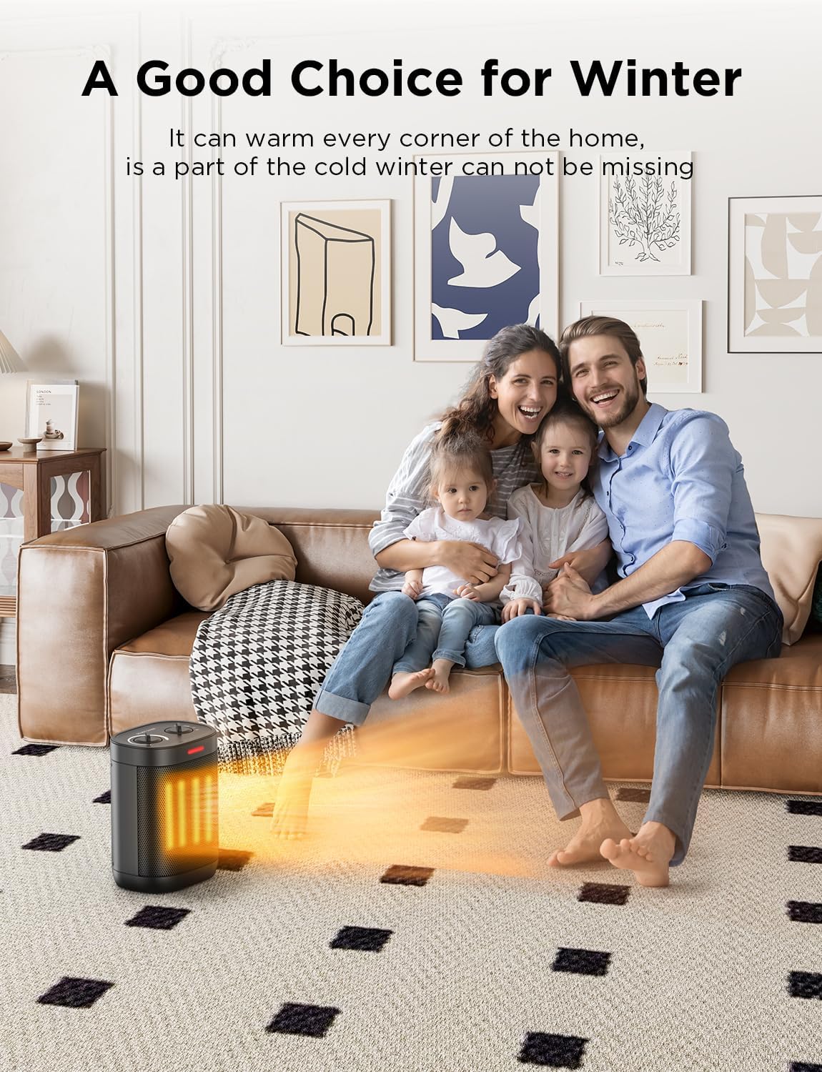 Chikit 1500W PTC Ceramic Space Heater with Adjustable Thermostat 1