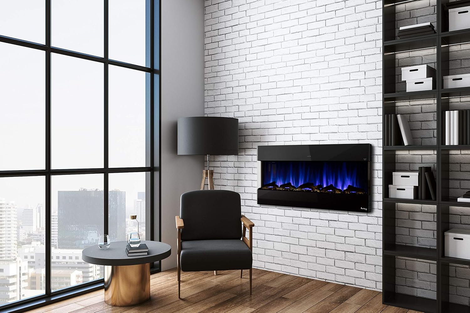 e-Flame USA Hampshire 50-inch Wall Mount LED Fireplace