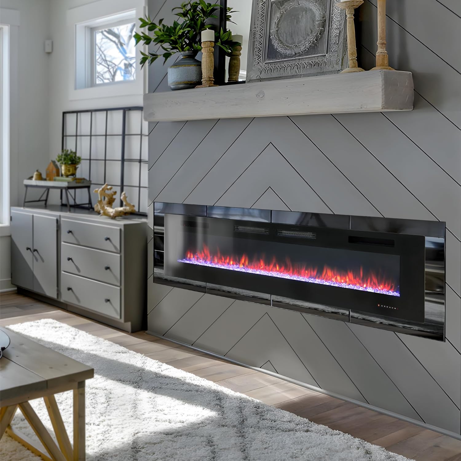 MAISON ARTS 72 Electric Fireplace with Remote Control