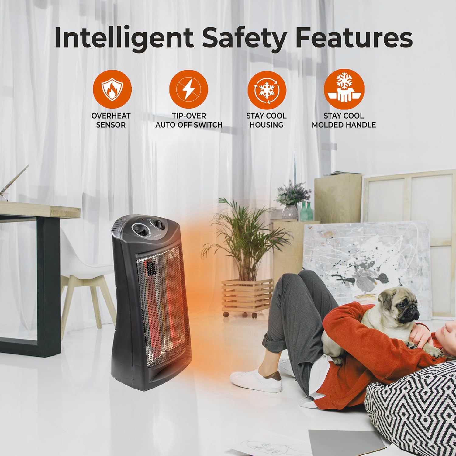 Comfort Zone 1500W Space Heater with 2 Heat Settings