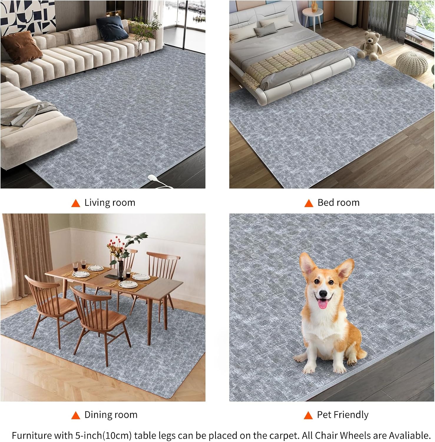 NujorWarm 120V Heated Rug with Timer and Fast Warm Up