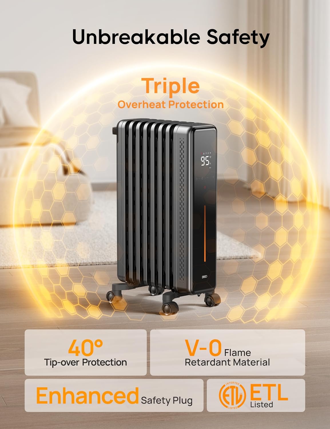 Dreo Radiator Heater with Remote and 4 Modes