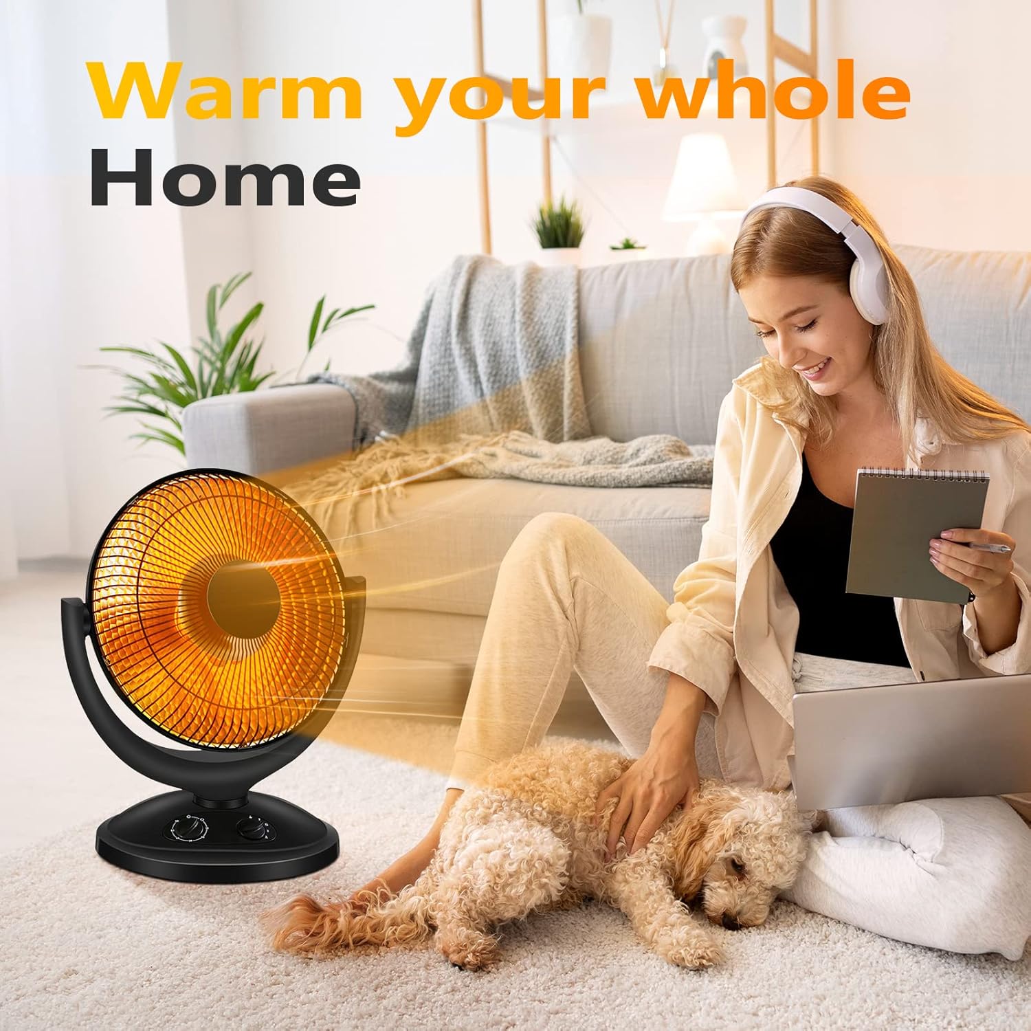 Antarctic Star 800W Electric Space Heater with 65 Oscillation