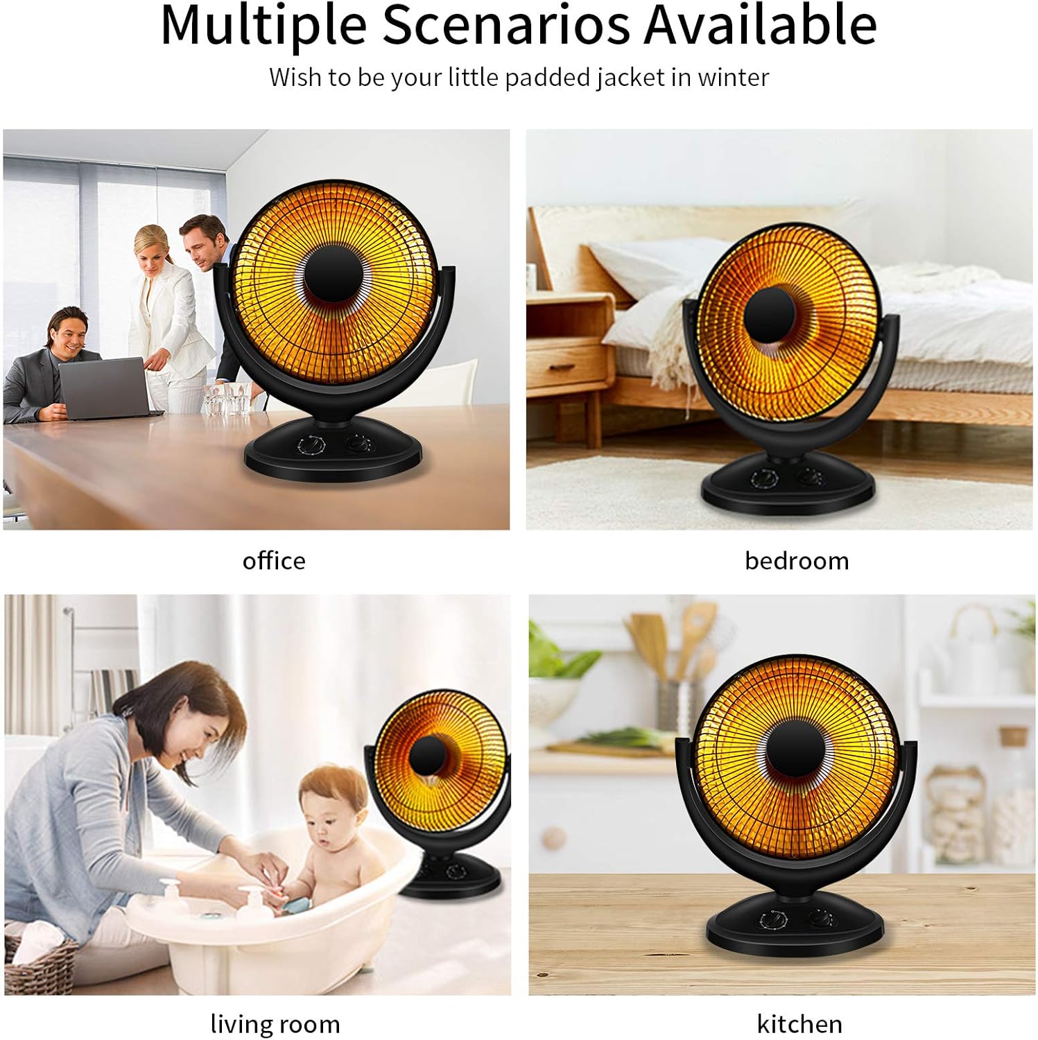 Antarctic Star 800W Electric Space Heater with 65 Oscillation