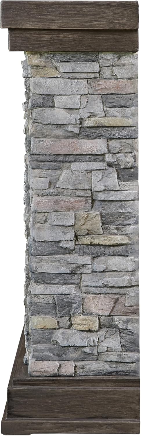 Duraflame Wall Mantel Electric Fireplace Smoky Gray Stone