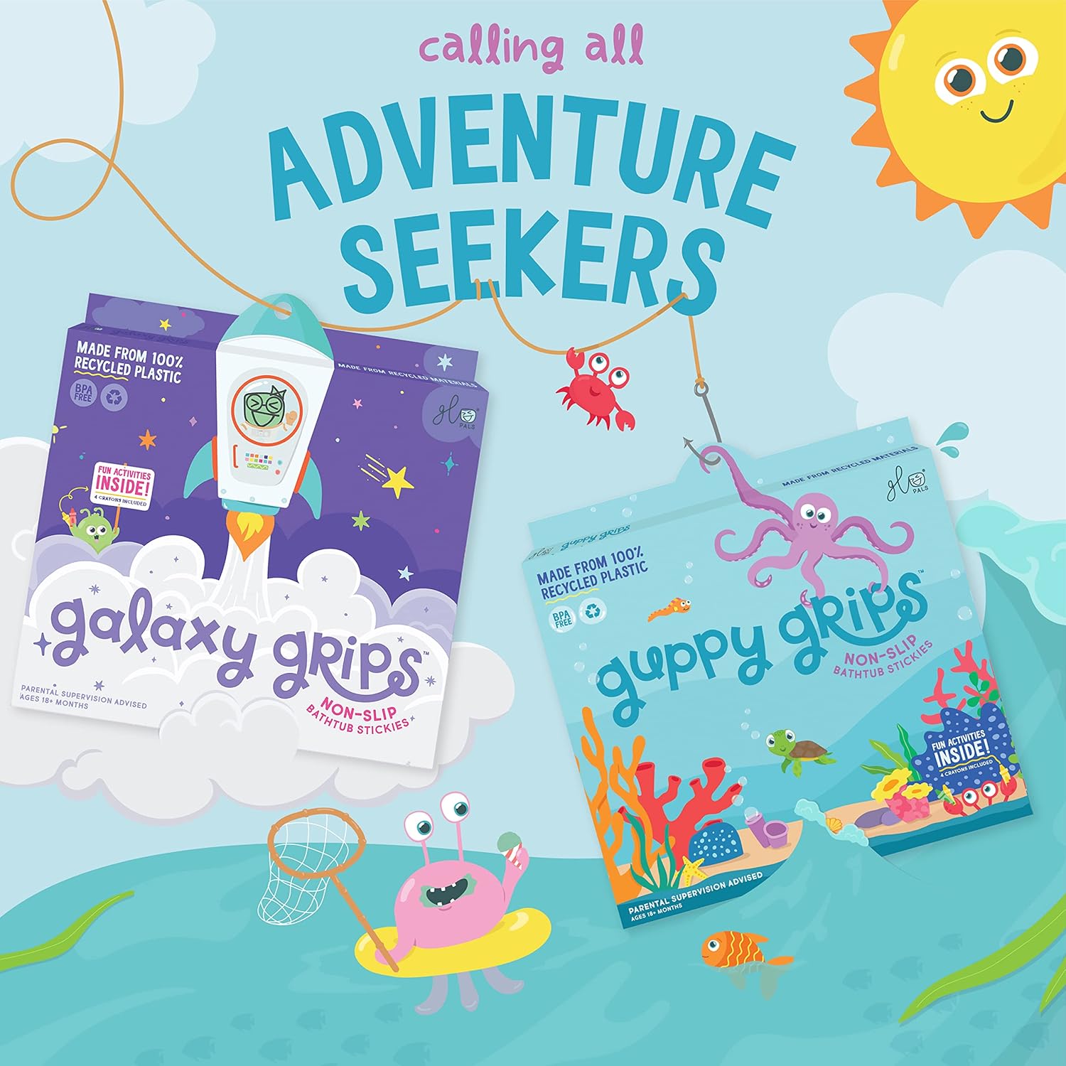 Glo Pals Galaxy Bathtub Non-Slip Stickers