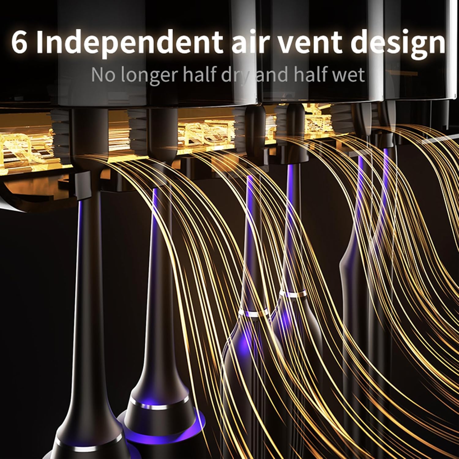 Wekity Wall Mounted Toothbrush Holder with Smart Cleaning and Hot Air Drying