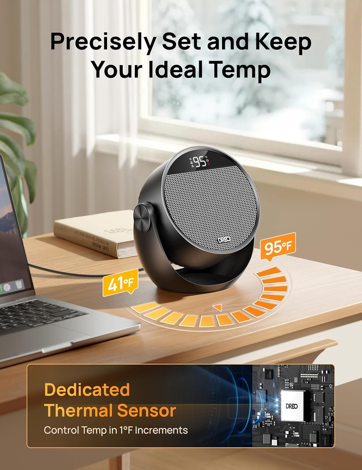 Dreo 1500W Electric Space Heater with Remote and 60 Tilt