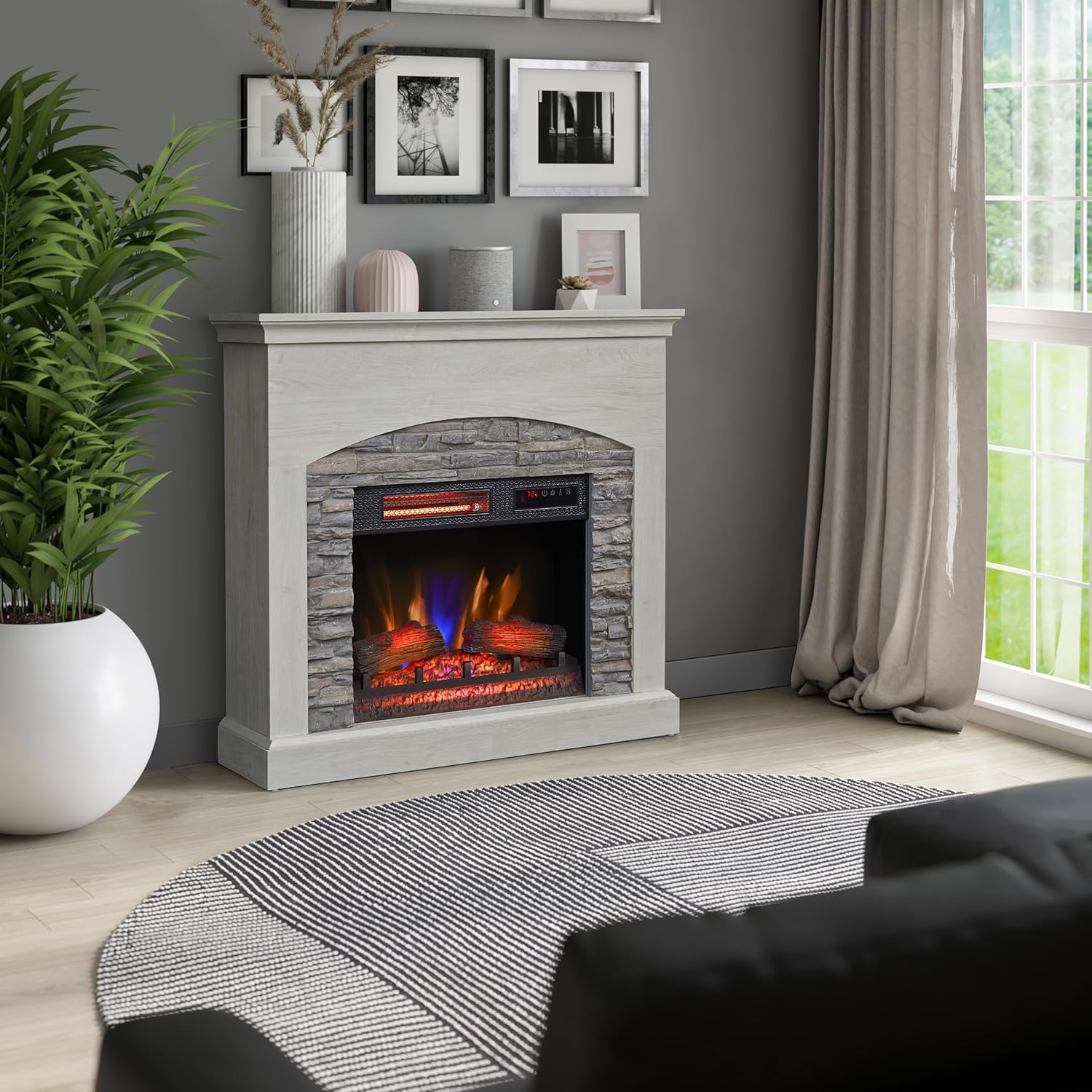 Duraflame Wall Mantel Electric Fireplace Fairfax Oak