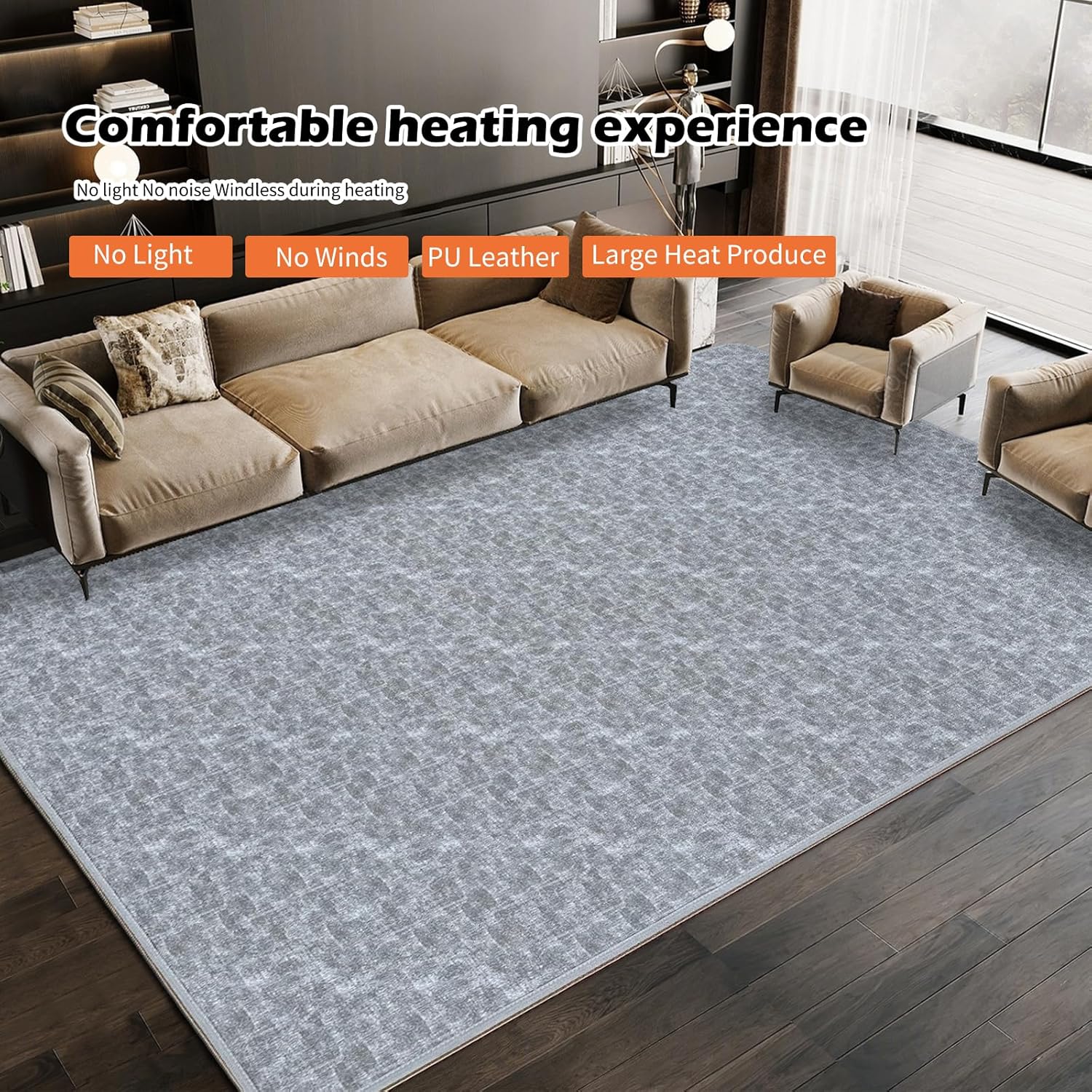 NujorWarm 120V Heated Rug with Timer and Fast Warm Up