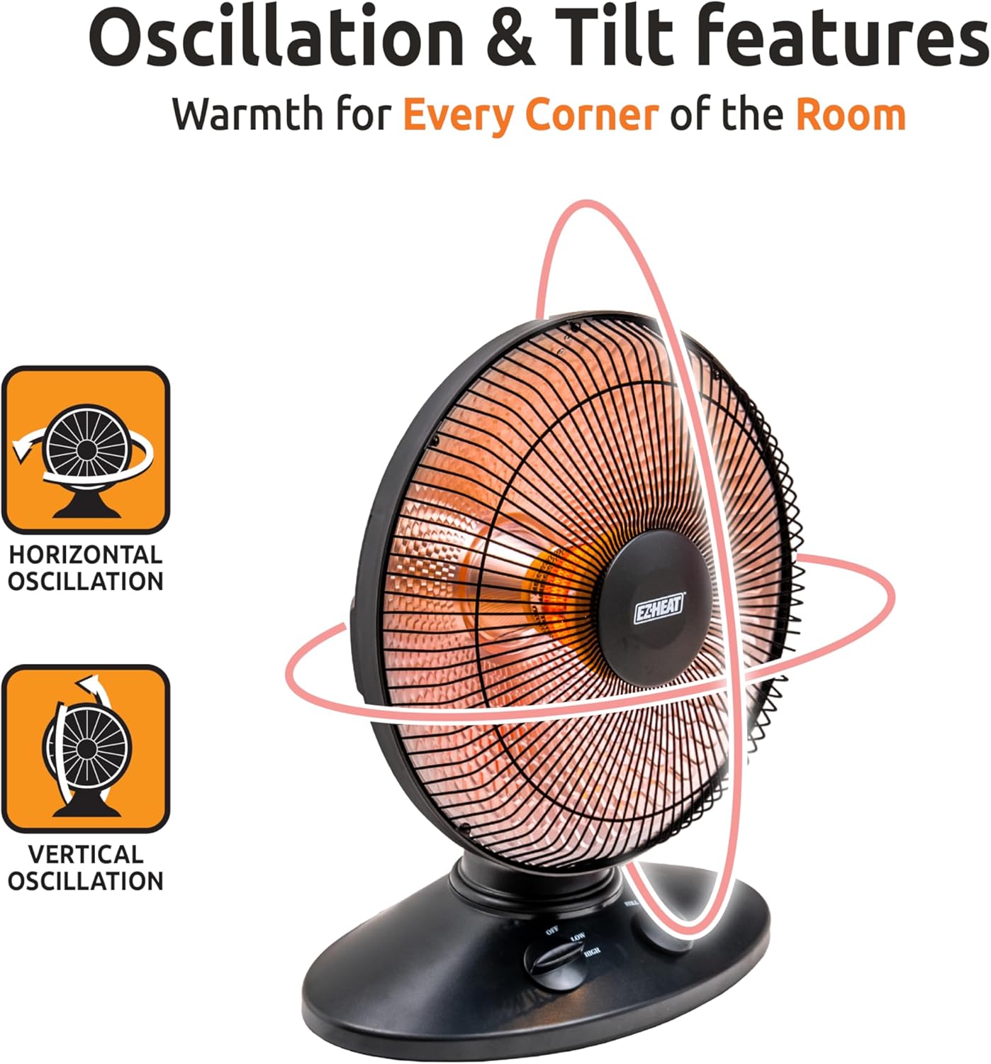 EZ-HEAT 1000-Watt Electric Space Heater with Dual Settings