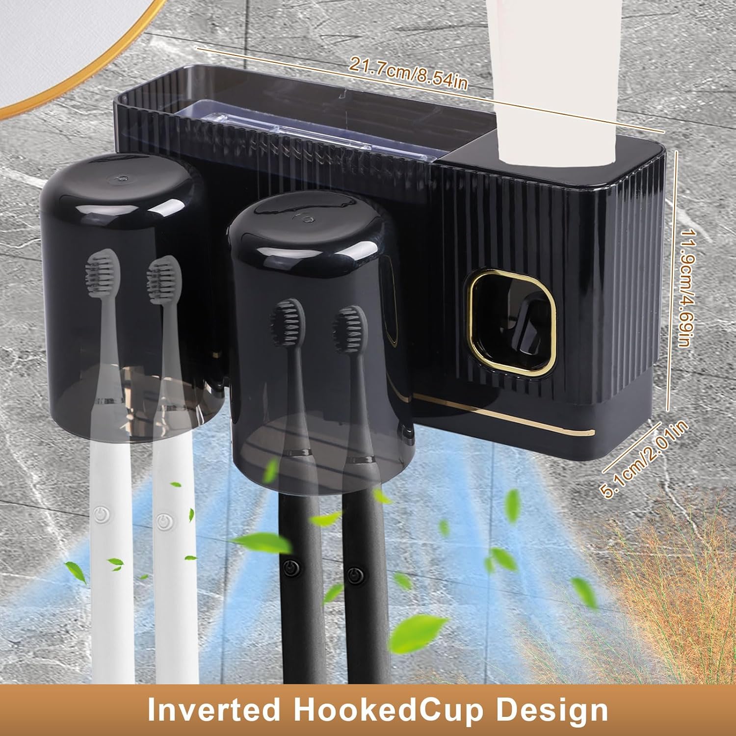 Tefola Toothbrush Bracket with Toothpaste Dispenser