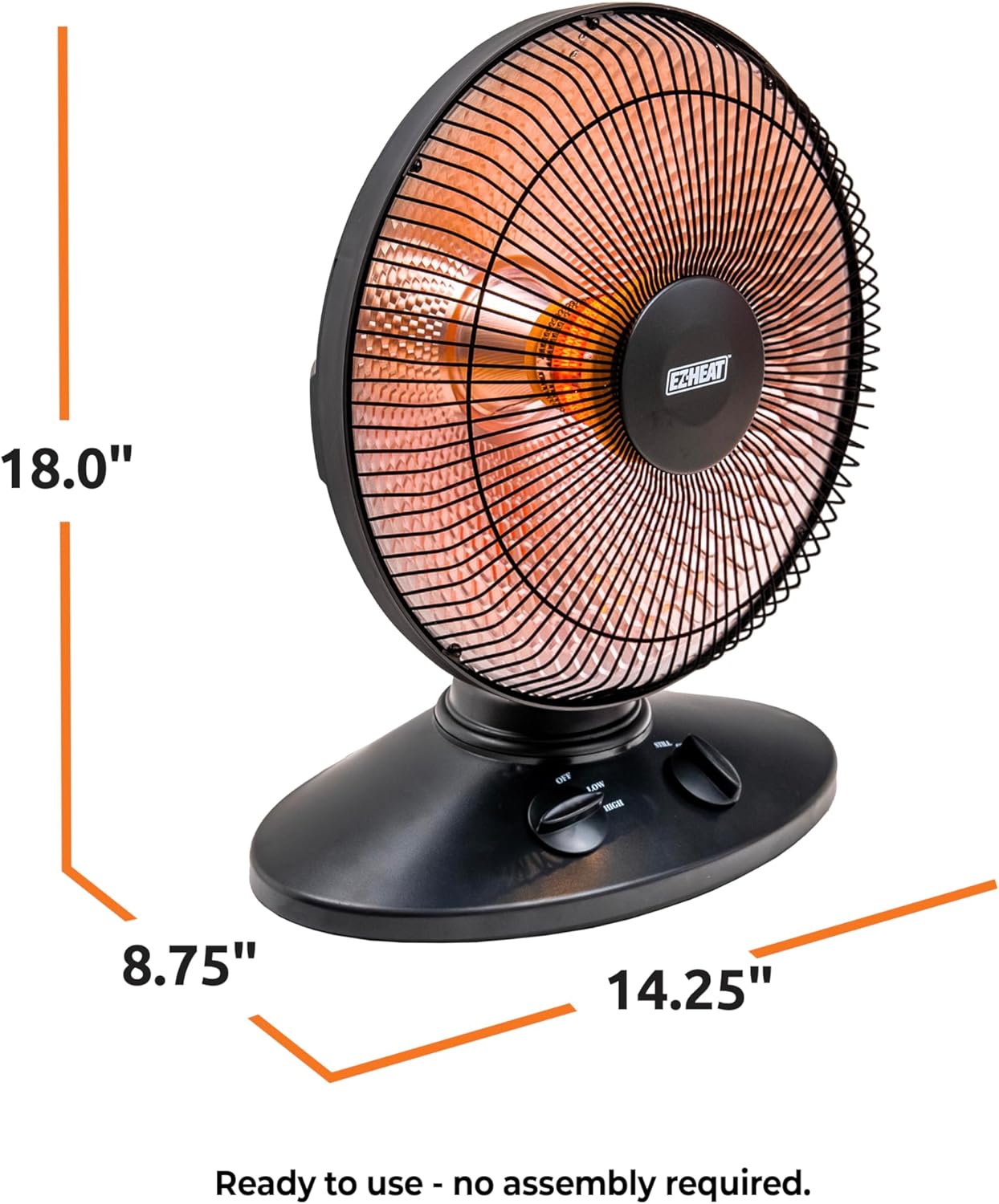 EZ-HEAT 1000-Watt Electric Space Heater with Dual Settings