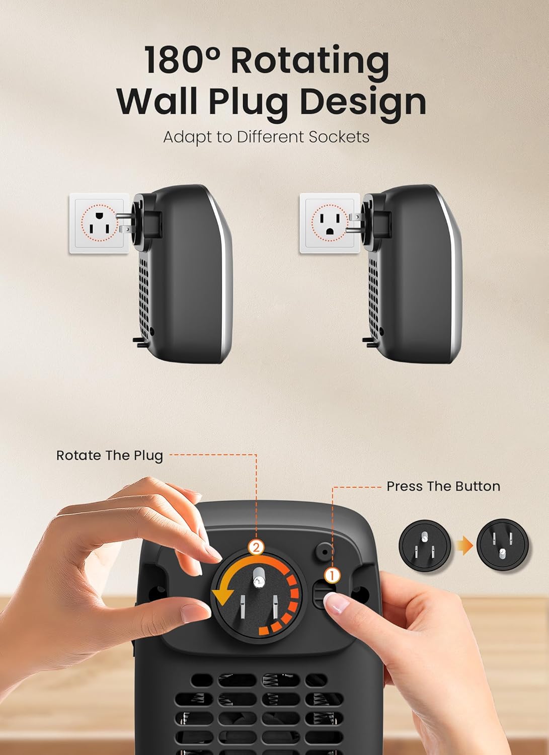 GiveBest 800W Wall Heater With Remote and 12H Timer