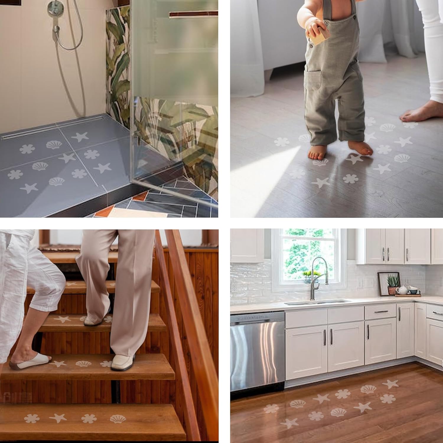 30pcs Clear Anti-Slip Shower Stickers for Safety