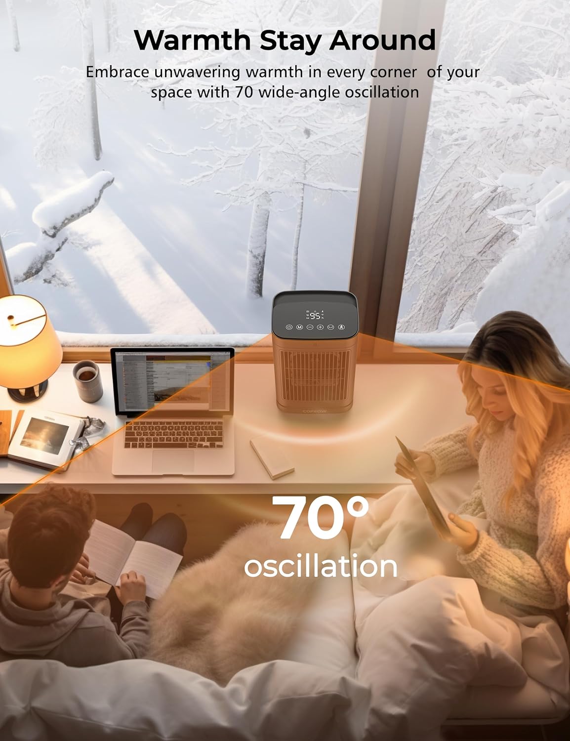Cofeow Space Heater with Motion Sensor and Remote Control