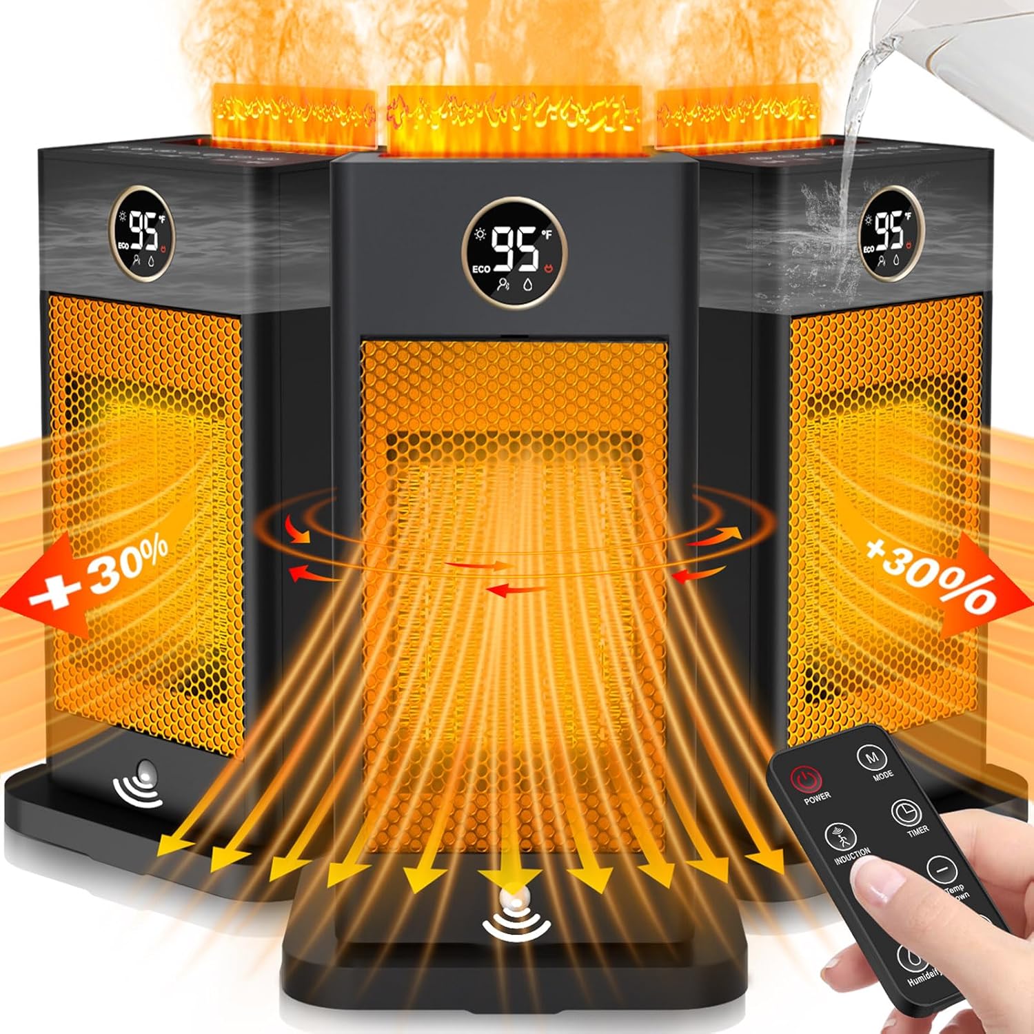 Beautyfan Space Heater with Humidifier and 3D Flame Effect 1