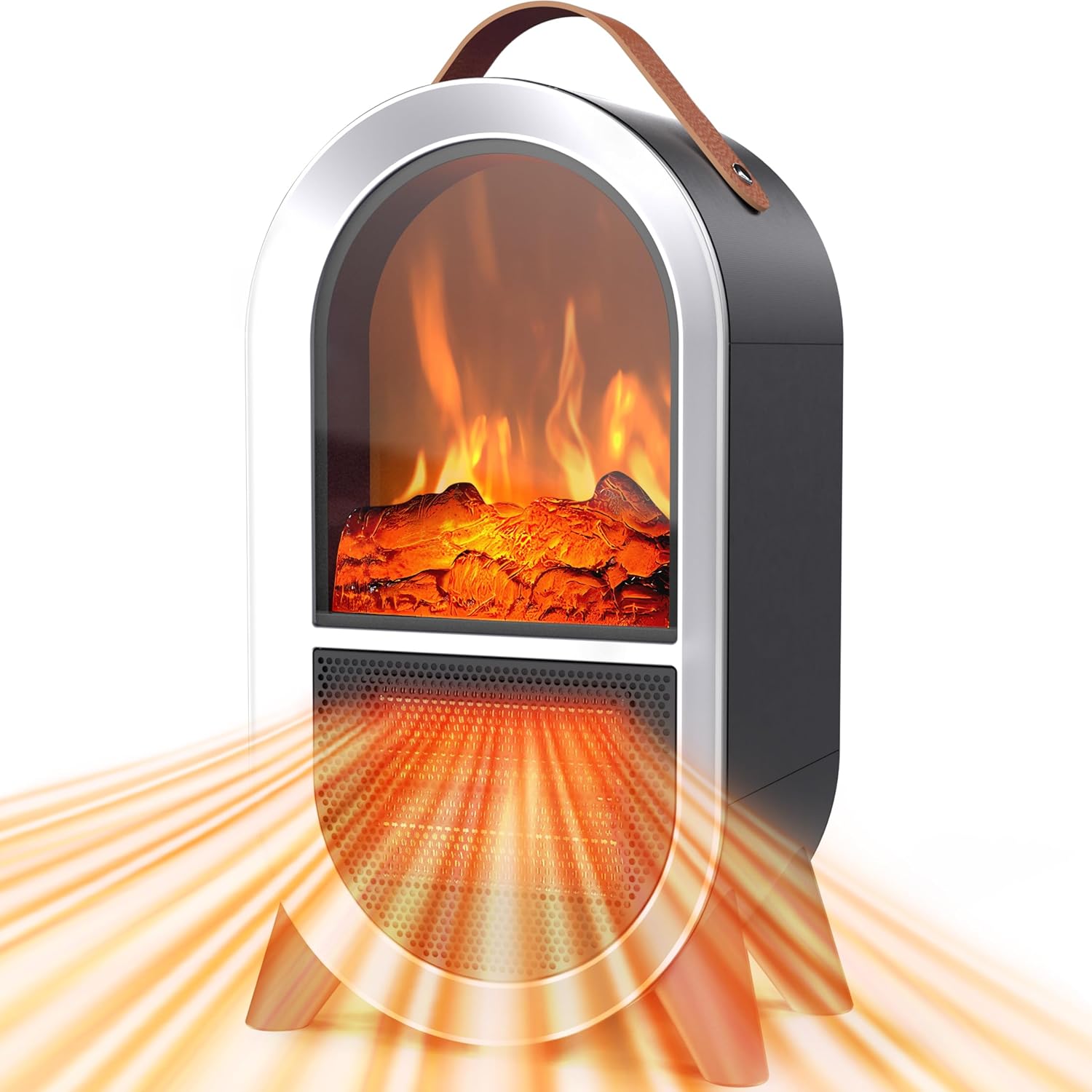 Riseon 1500W750W Electric Fireplace Heater with 3D Flame