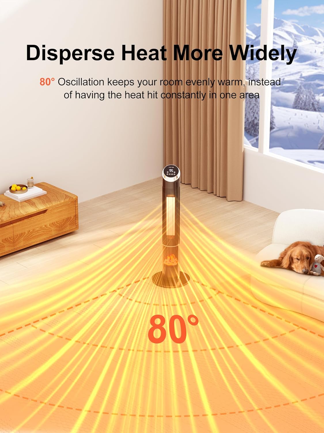 Uthfy 38 Electric Space Heater with Flame and Remote Control