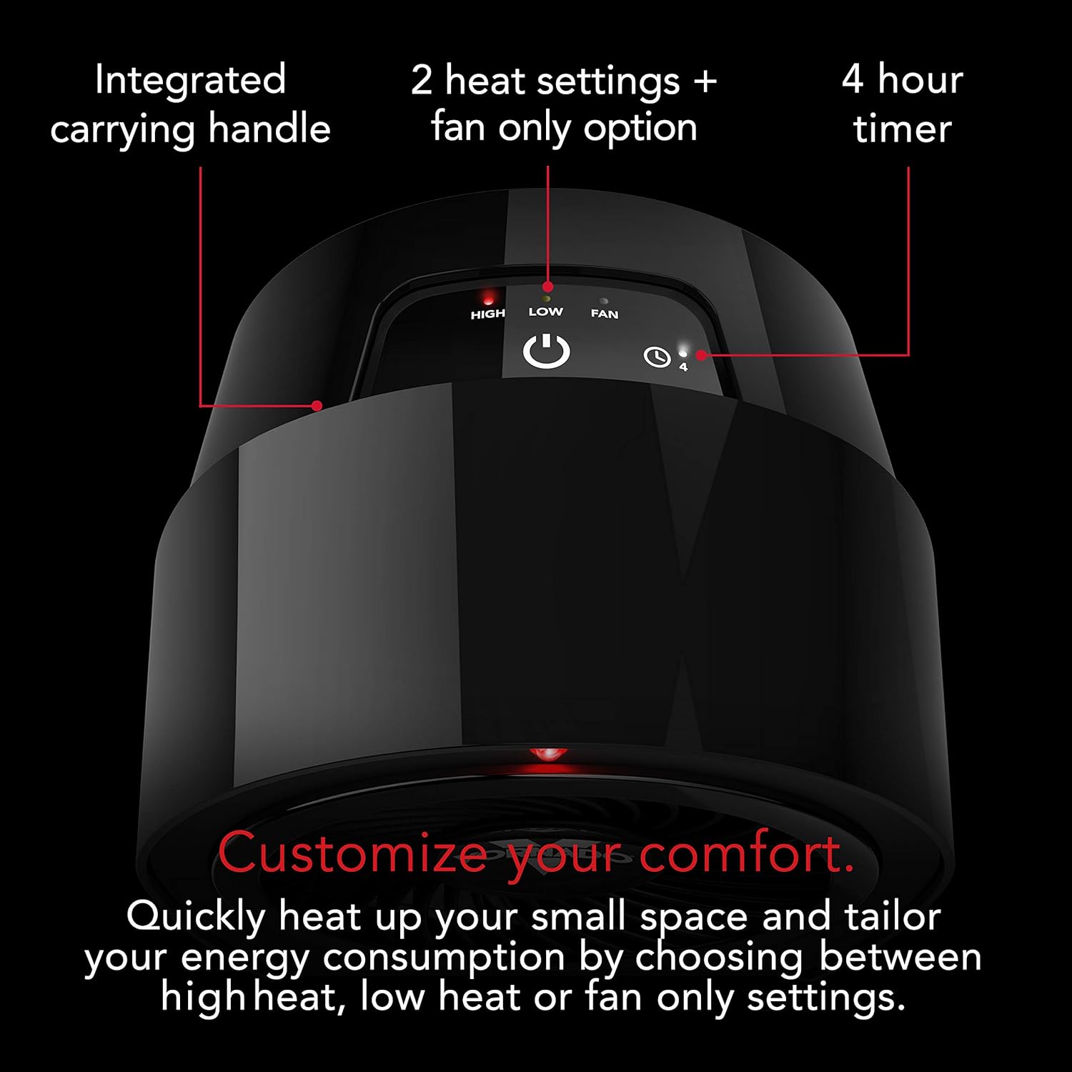 Vornado Velocity 1R Personal Space Heater Black