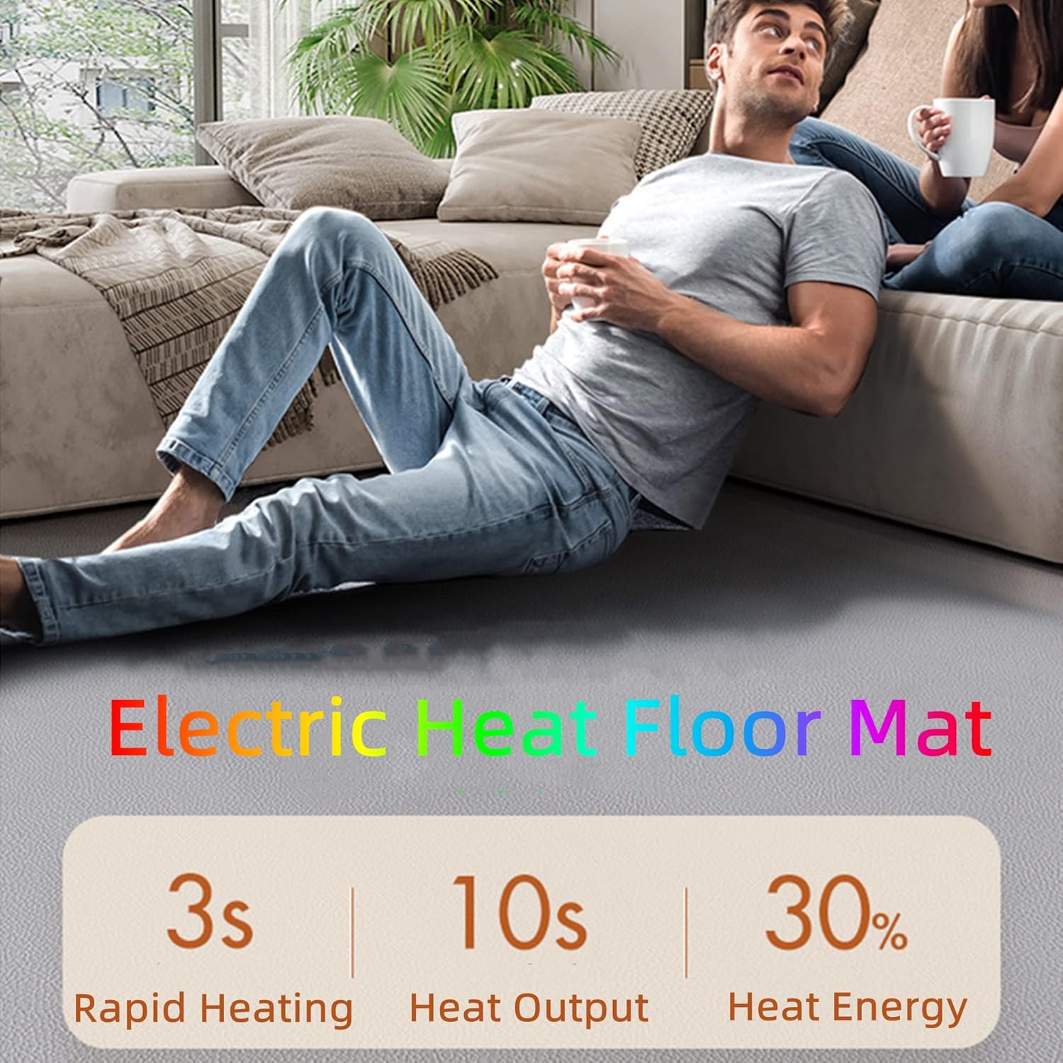 GWMWON Infrared Heated Floor Rug 140x200cm